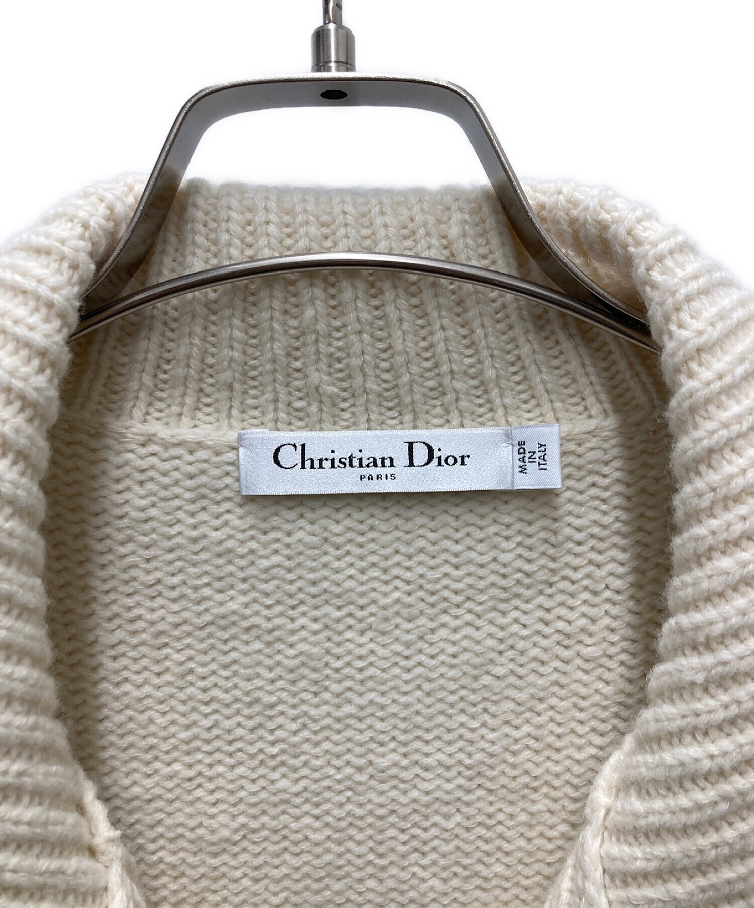 Christian Dior (クリスチャン ディオール) ベルテッドニットベスト アイボリー サイズ:34