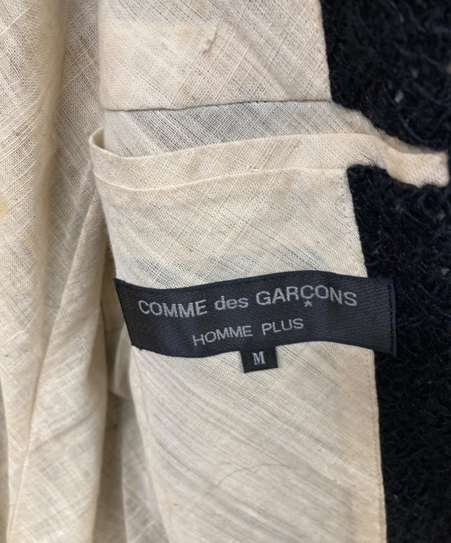 COMME des GARCONS HOMME PLUS (コムデギャルソンオムプリュス) 97AWアーカイブ バイアス期 バイアス織りジャケット  ブラック サイズ:Ｍ