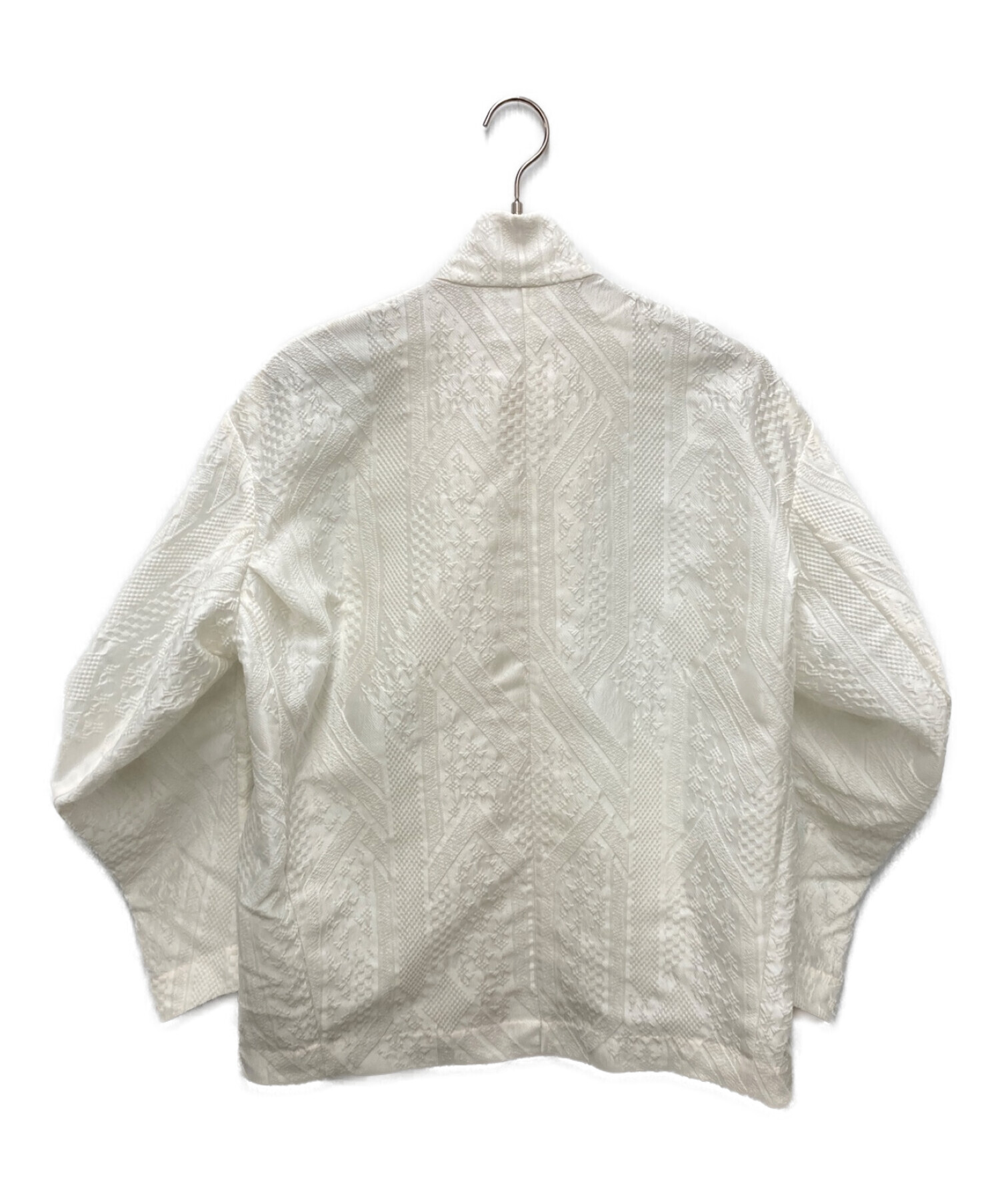 Mame Kurogouchi (マメクロゴウチ) Traditional Pattern Jacquard Blouson ホワイト サイズ:1  未使用品