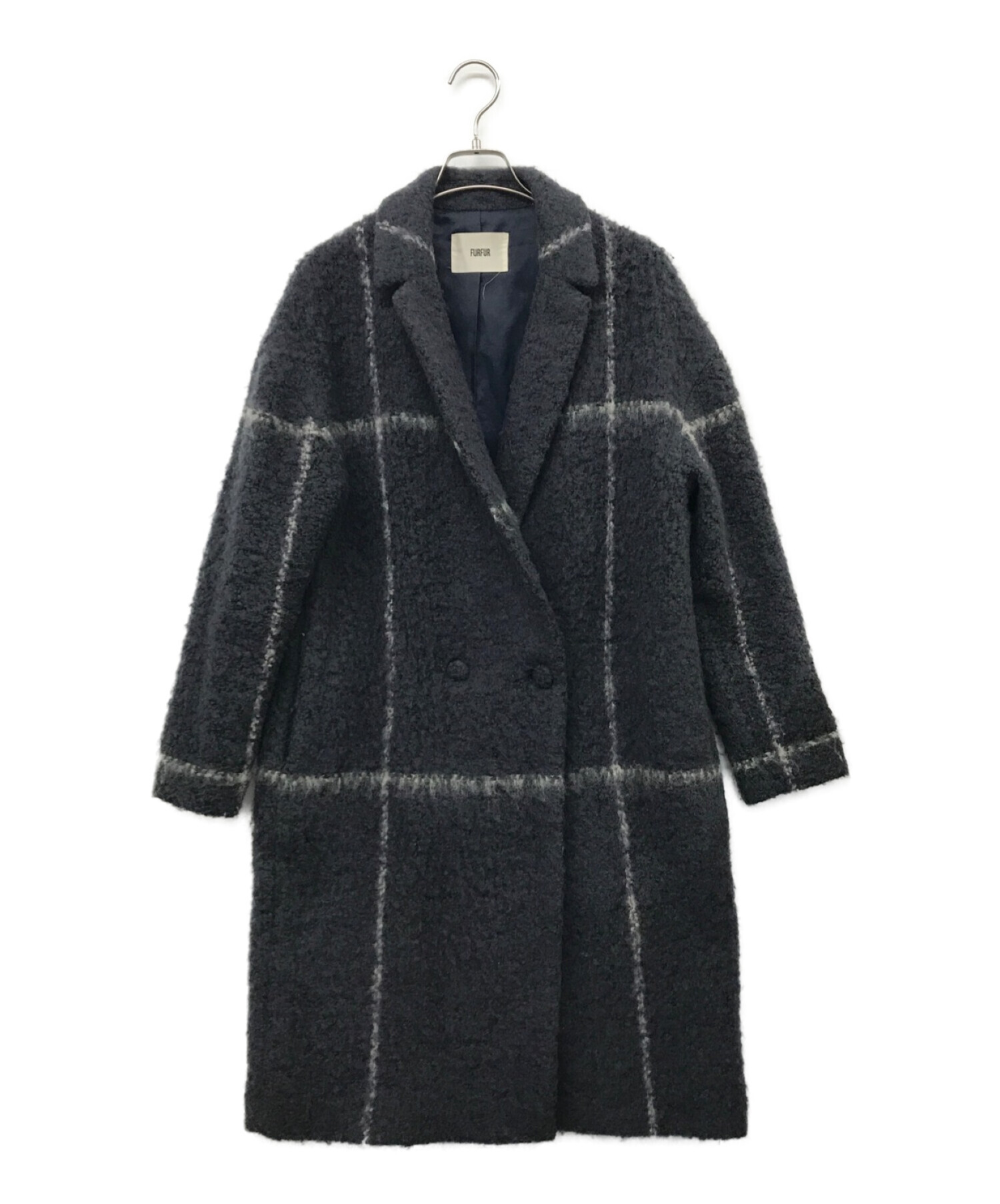 中古・古着通販】FURFUR (ファーファー) ラインモッサコート グレー 