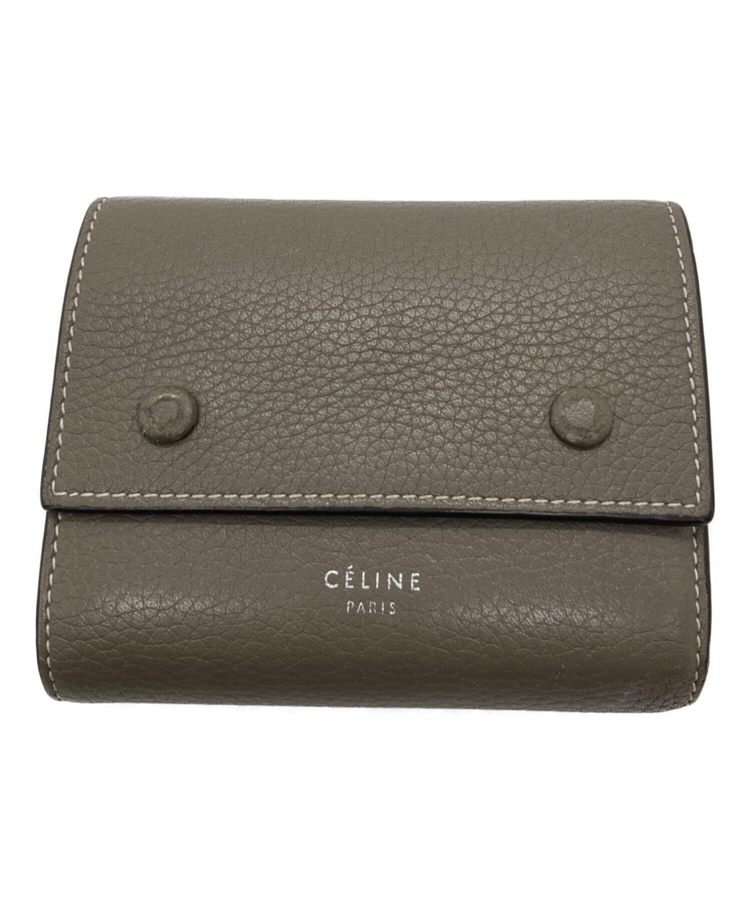 中古・古着通販】CELINE (セリーヌ) バイカラー3つ折り財布 ベージュ