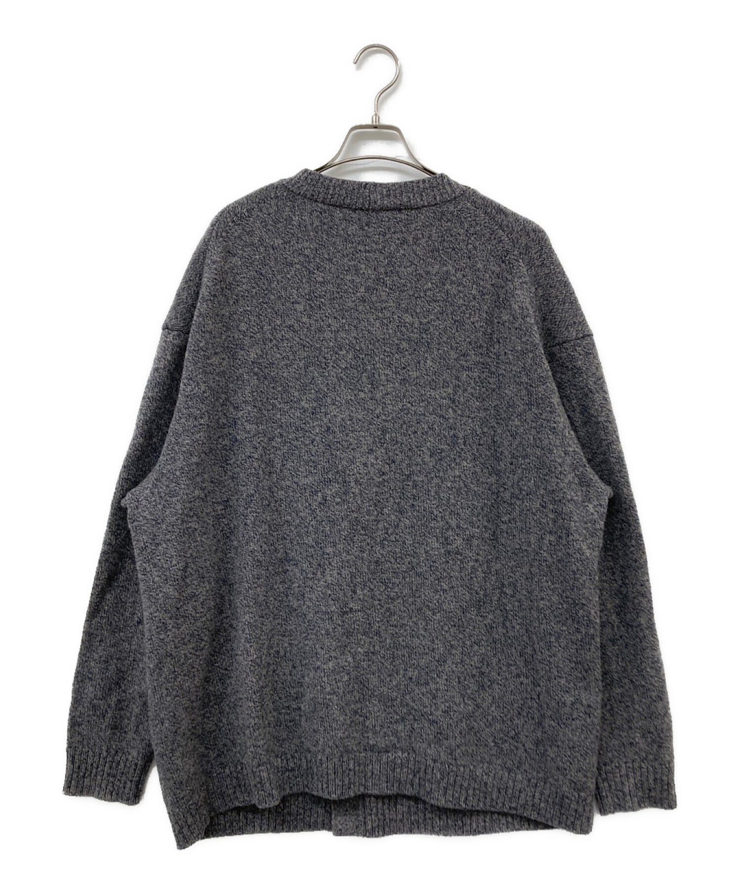 ATON (エイトン) 22AW WOOL MOULINE OVERSIZED CARDIGAN グレー サイズ:06