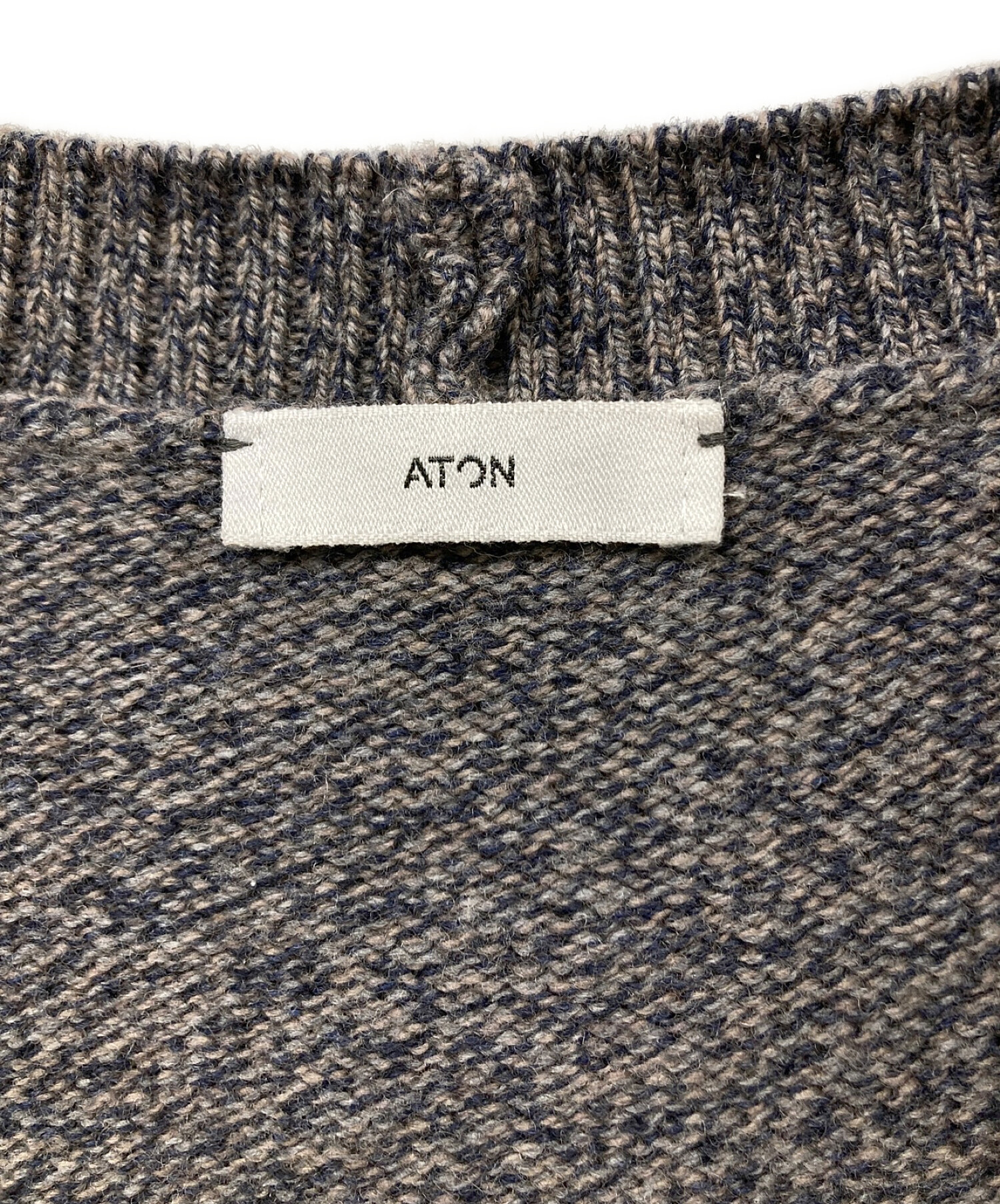 ATON (エイトン) 22AW WOOL MOULINE OVERSIZED CARDIGAN グレー サイズ:06