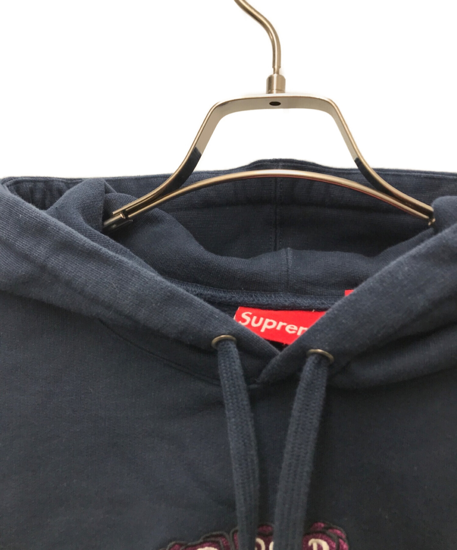 SUPREME (シュプリーム) Flowers Hooded Sweatshirt フラワーフーデッドスウェットシャツ　プルオーバーパーカー  ネイビー サイズ:Ｍ