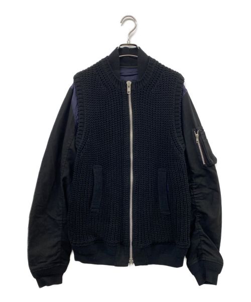 中古・古着通販】sacai (サカイ) ニットレイヤード調ボンバー