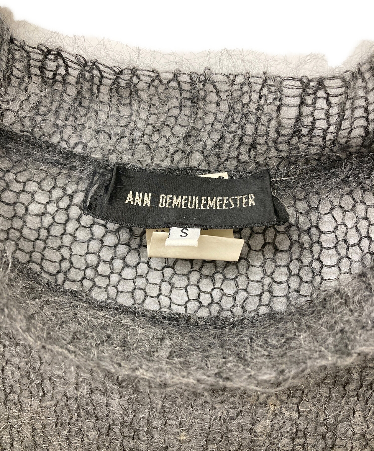 ANN DEMEULEMEESTER (アンドゥムルメステール) ローゲージモヘアニット グレー サイズ:S