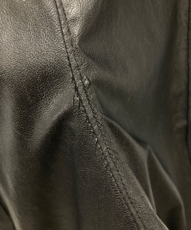 Needles (ニードルズ) Narrow Track Pant Synthetic Leather エコレザーナロートラックパンツ ブラック  サイズ:M