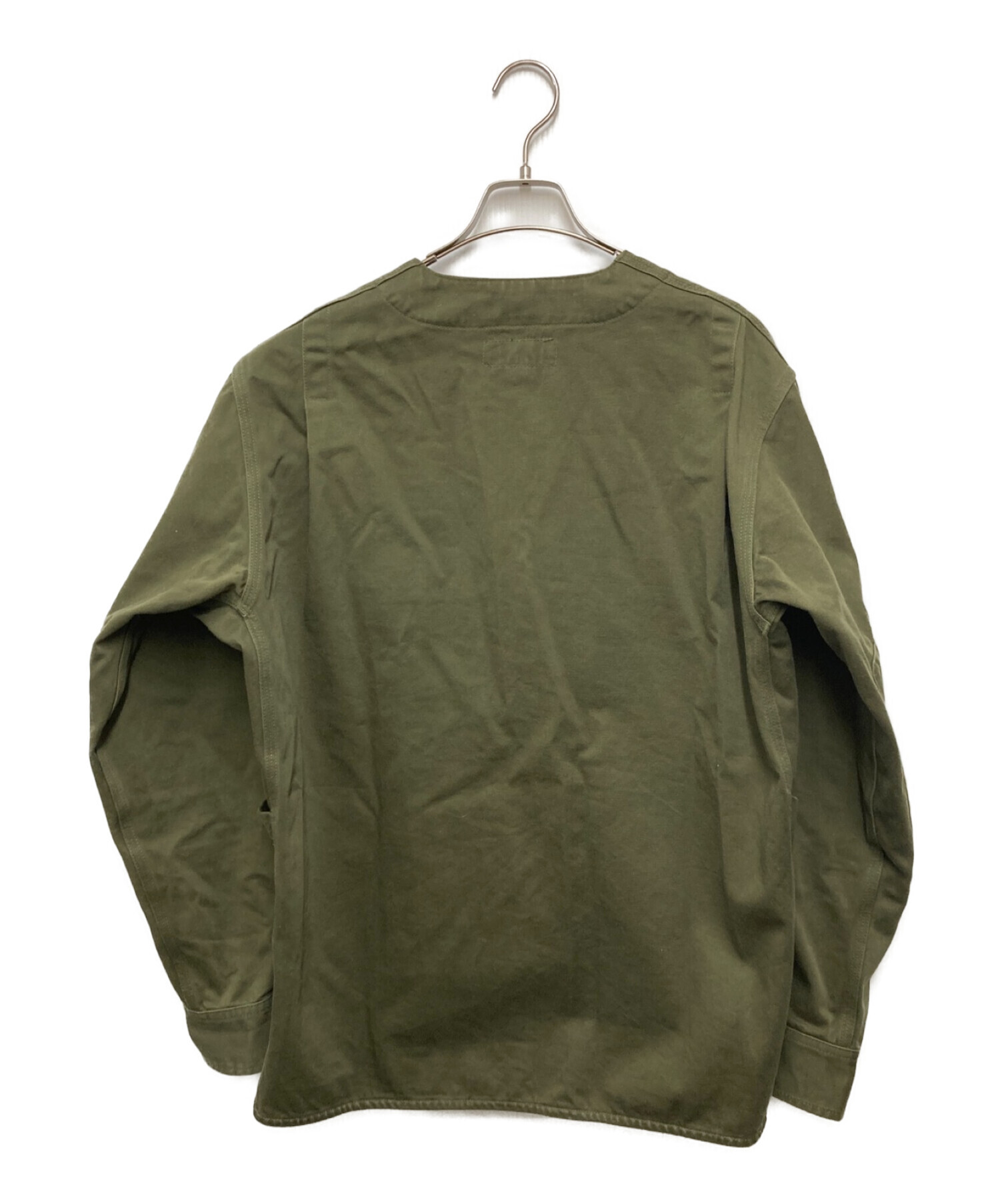 SASSAFRAS (ササフラス) Gardenia Jacket ノーカラージャケット カーキ サイズ:Ｌ