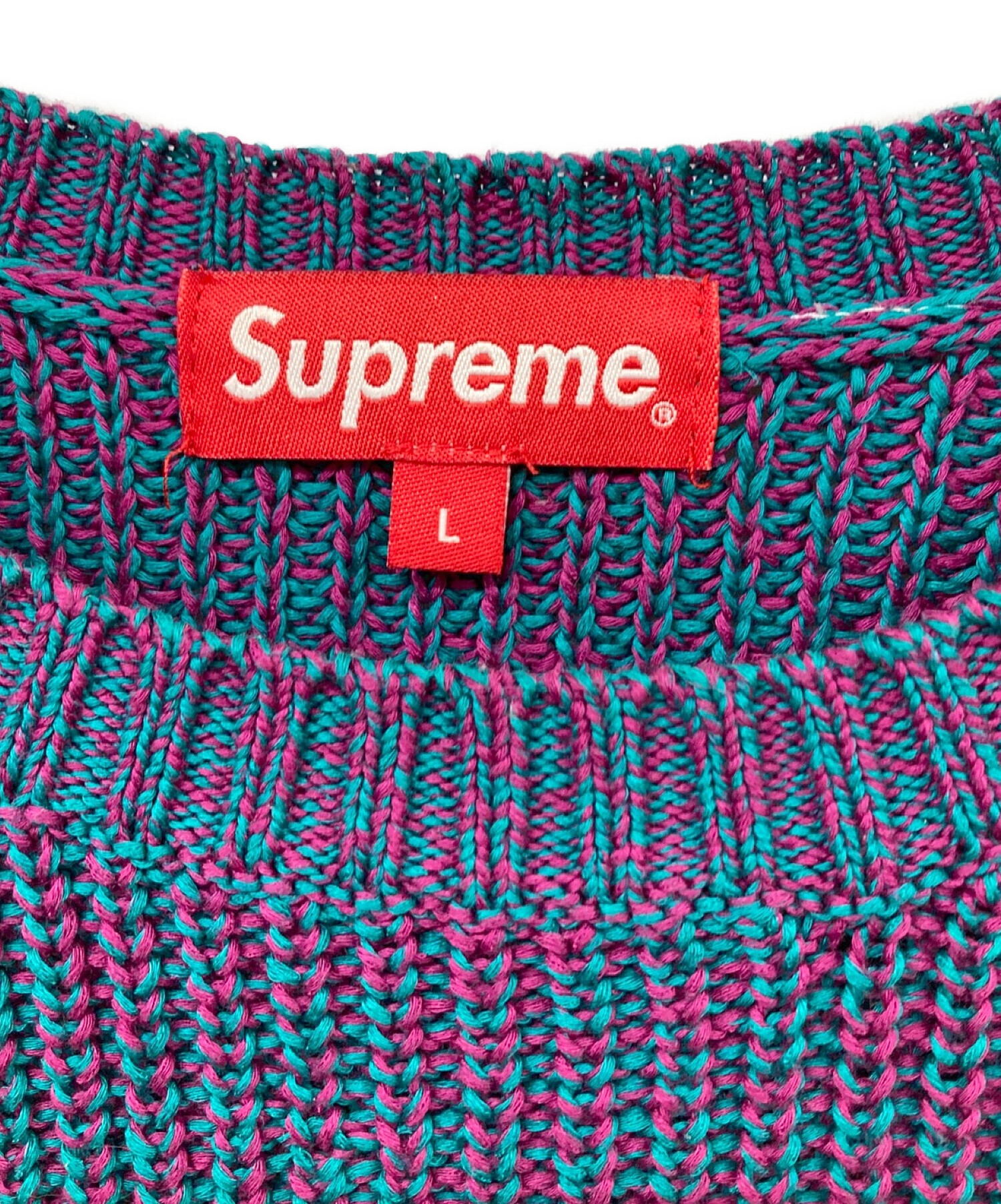 Supreme スモールBOXロゴ セーター Mlange Rib Knit M