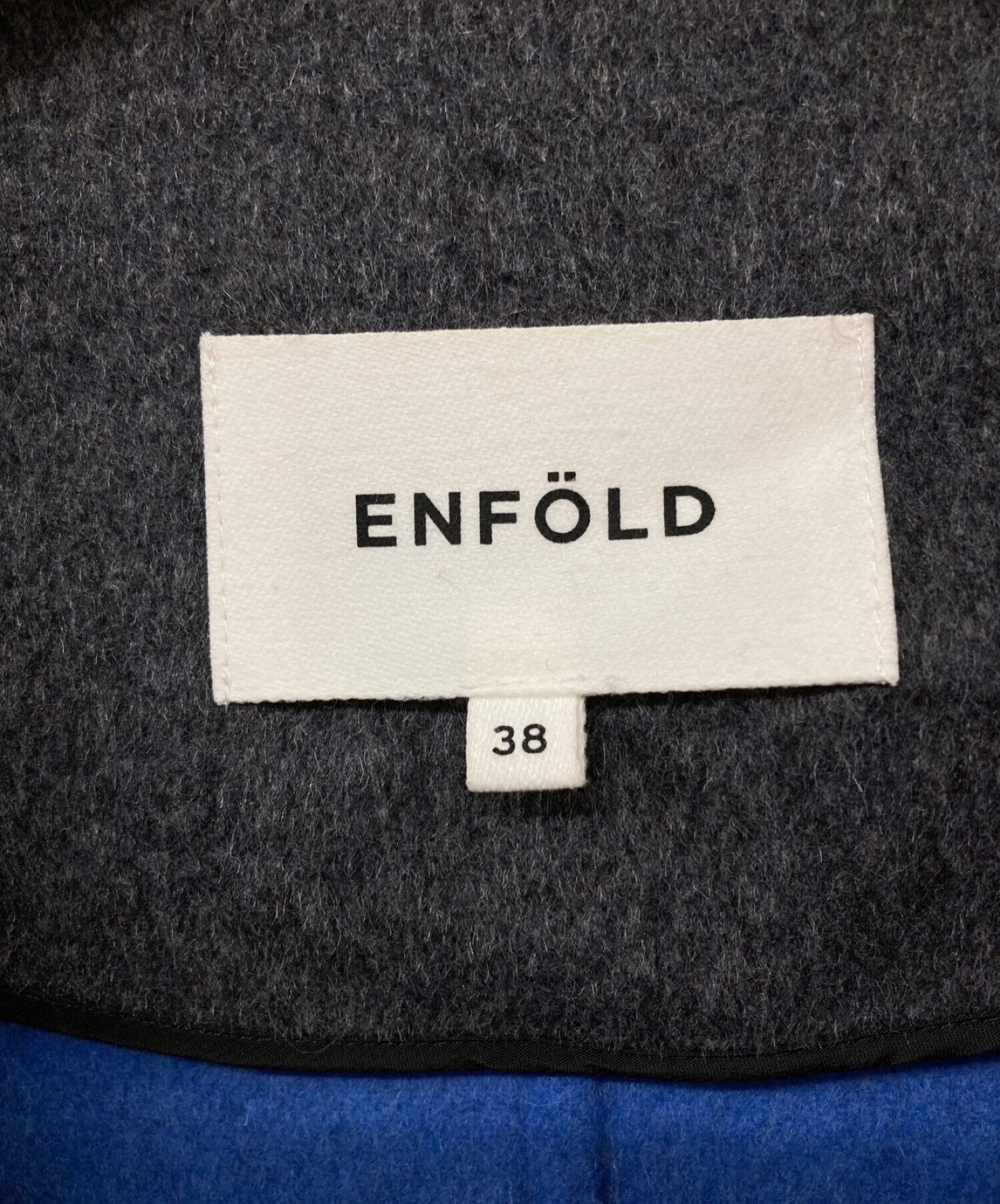 中古・古着通販】ENFOLD (エンフォルド) ウールリバーノーカラーコート