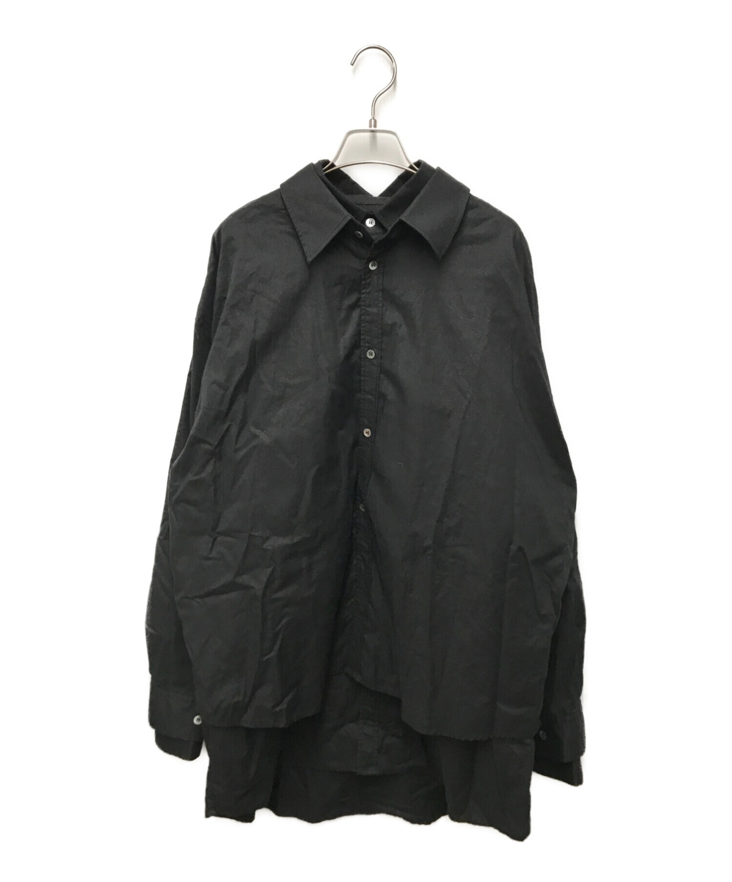 DRESSEDUNDRESSED (ドレスドアンドレスド) レイヤードオーバーサイズシャツ ブラック サイズ:4