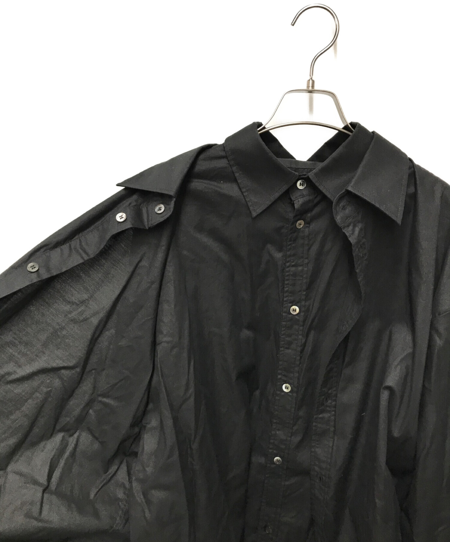 DRESSEDUNDRESSED (ドレスドアンドレスド) レイヤードオーバーサイズシャツ ブラック サイズ:4