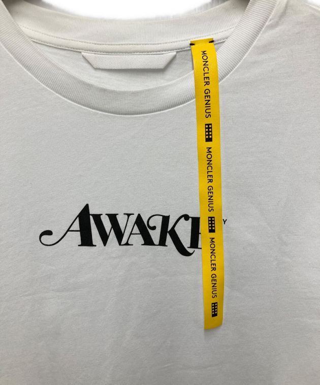 日本産MONCLER　AWAKE Lサイズ　白Tシャツ トップス