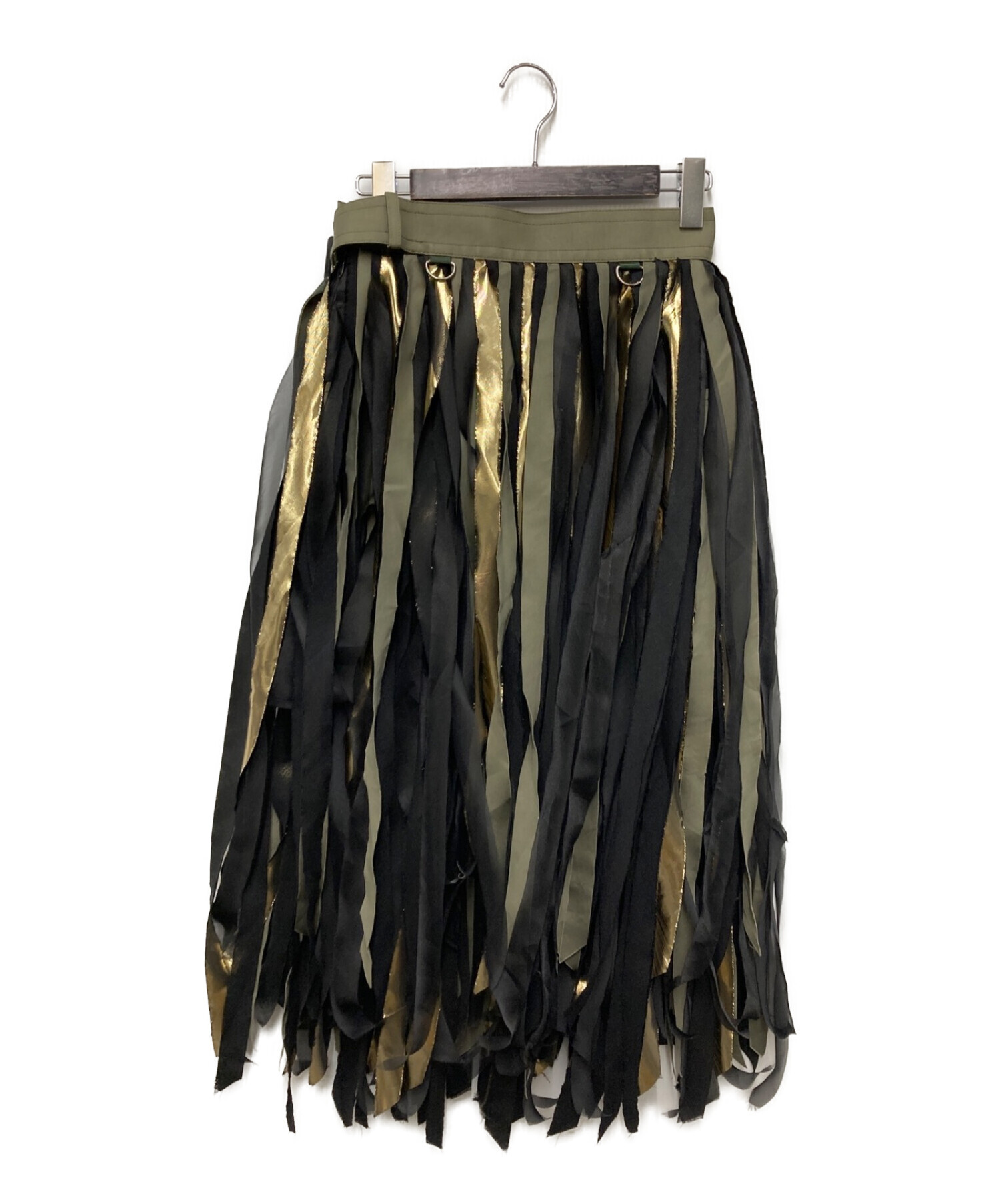 中古・古着通販】sacai (サカイ) 21SS Mixed Fabric Fringe Skirt ...
