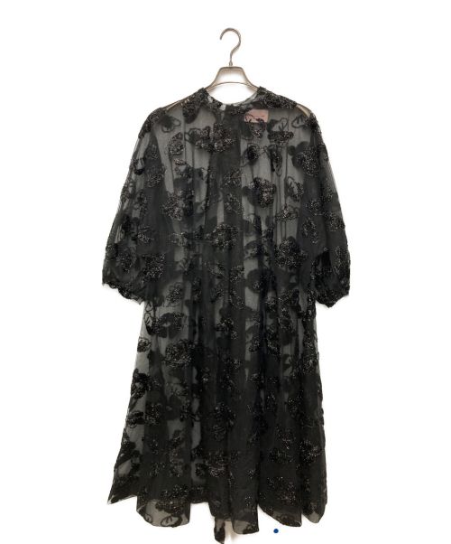 Simone rocha H&M イギリス刺繍ドレス　ブラックサイズs