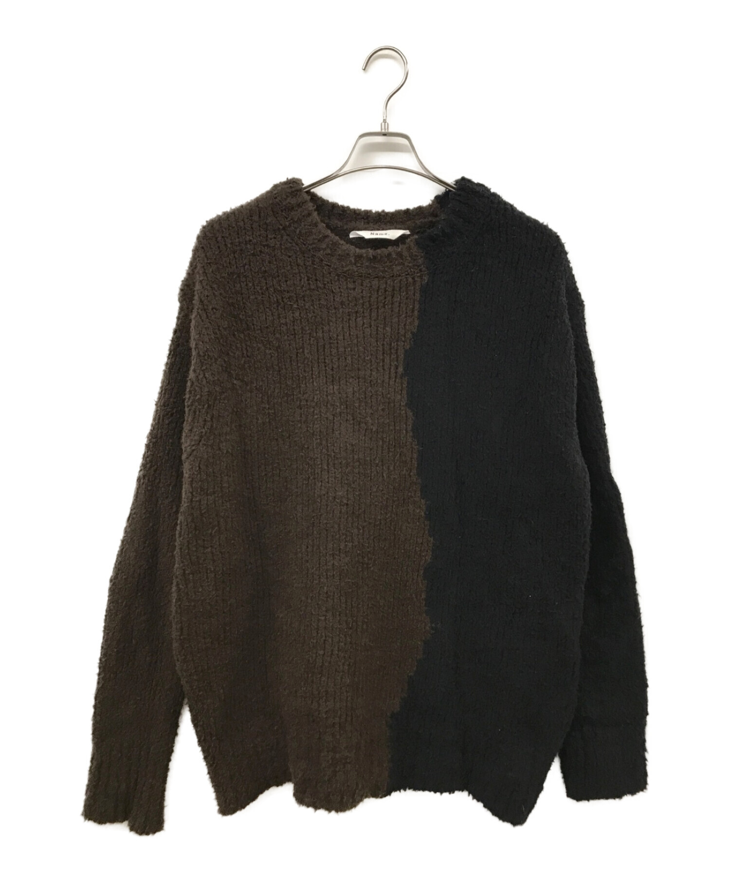 Name. (ネーム) ASYMMETRIC KNIT SWEATER ブラック×ブラウン サイズ:SIZE 1