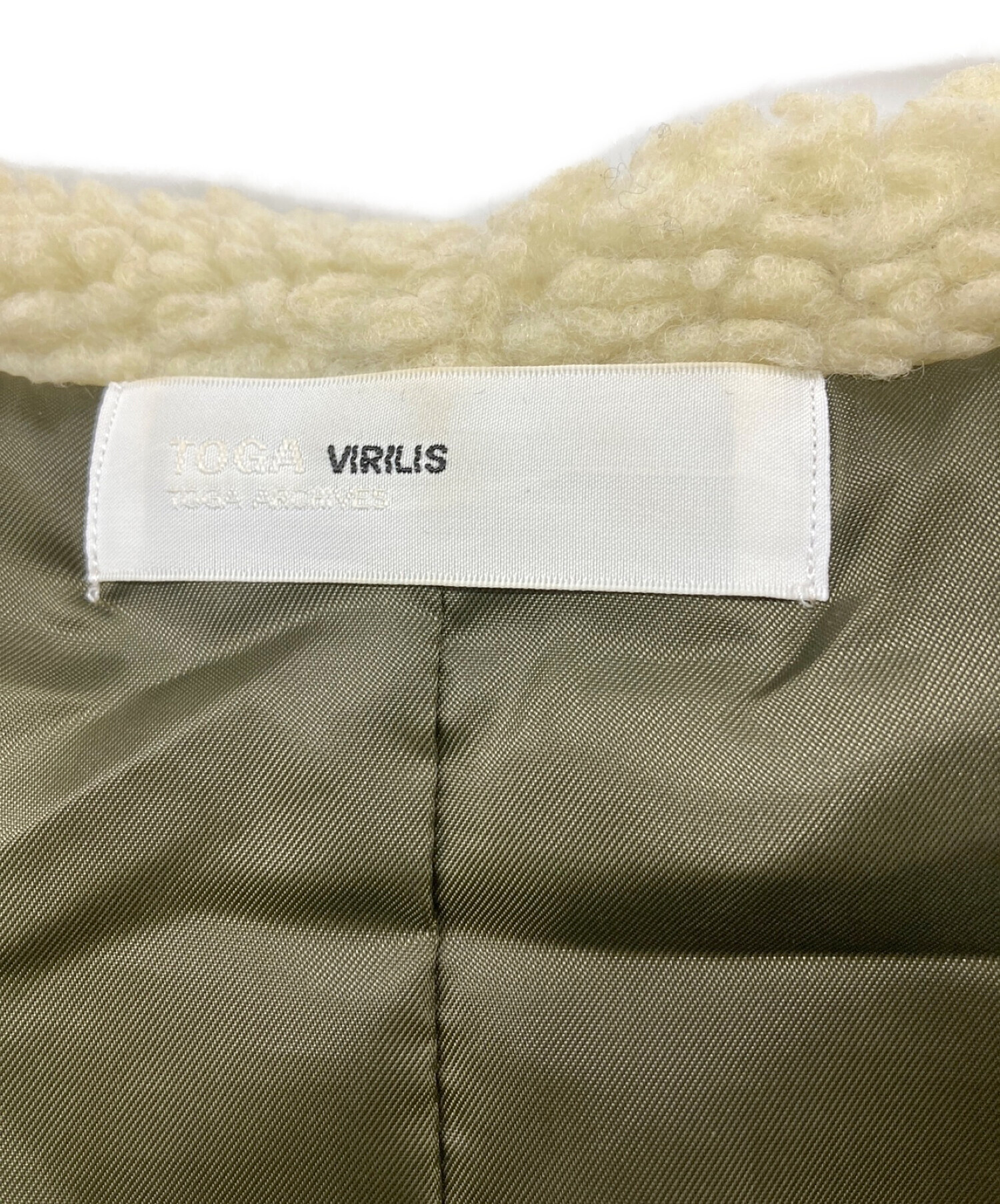 中古・古着通販】TOGA VIRILIS (トーガ ビリリース) 20AW BOA BLOUSON ボアブルゾン カーキ×アイボリー  サイズ:46｜ブランド・古着通販 トレファク公式【TREFAC FASHION】スマホサイト