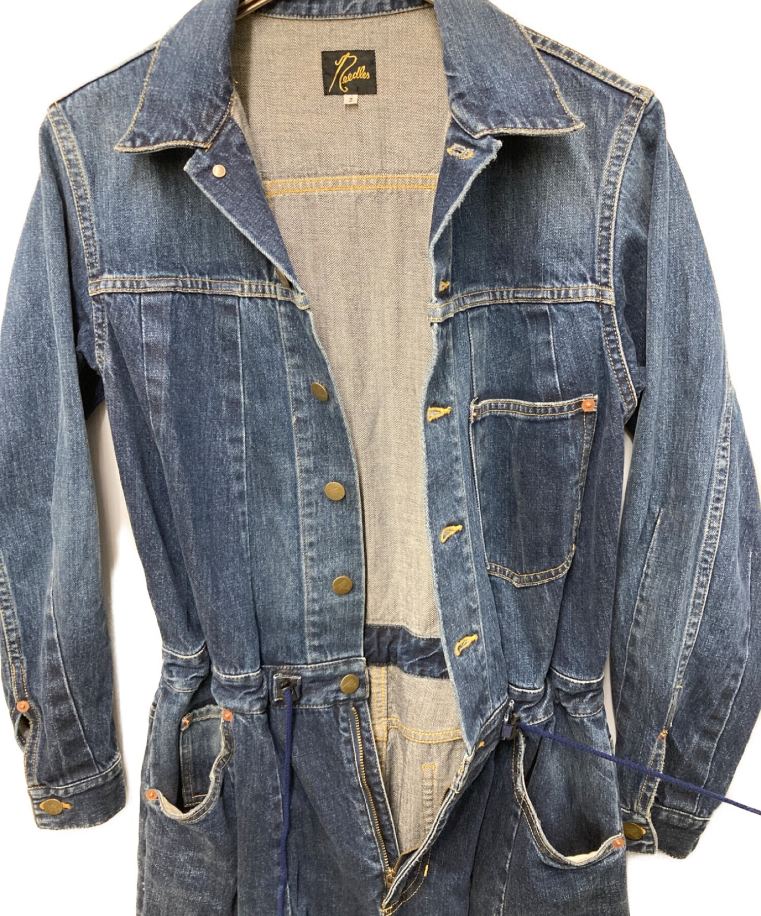 Needles (ニードルズ) 22SS H.D. All-in One / 12oz Denim ヒザデルデニムオールインワン ブルー サイズ:2