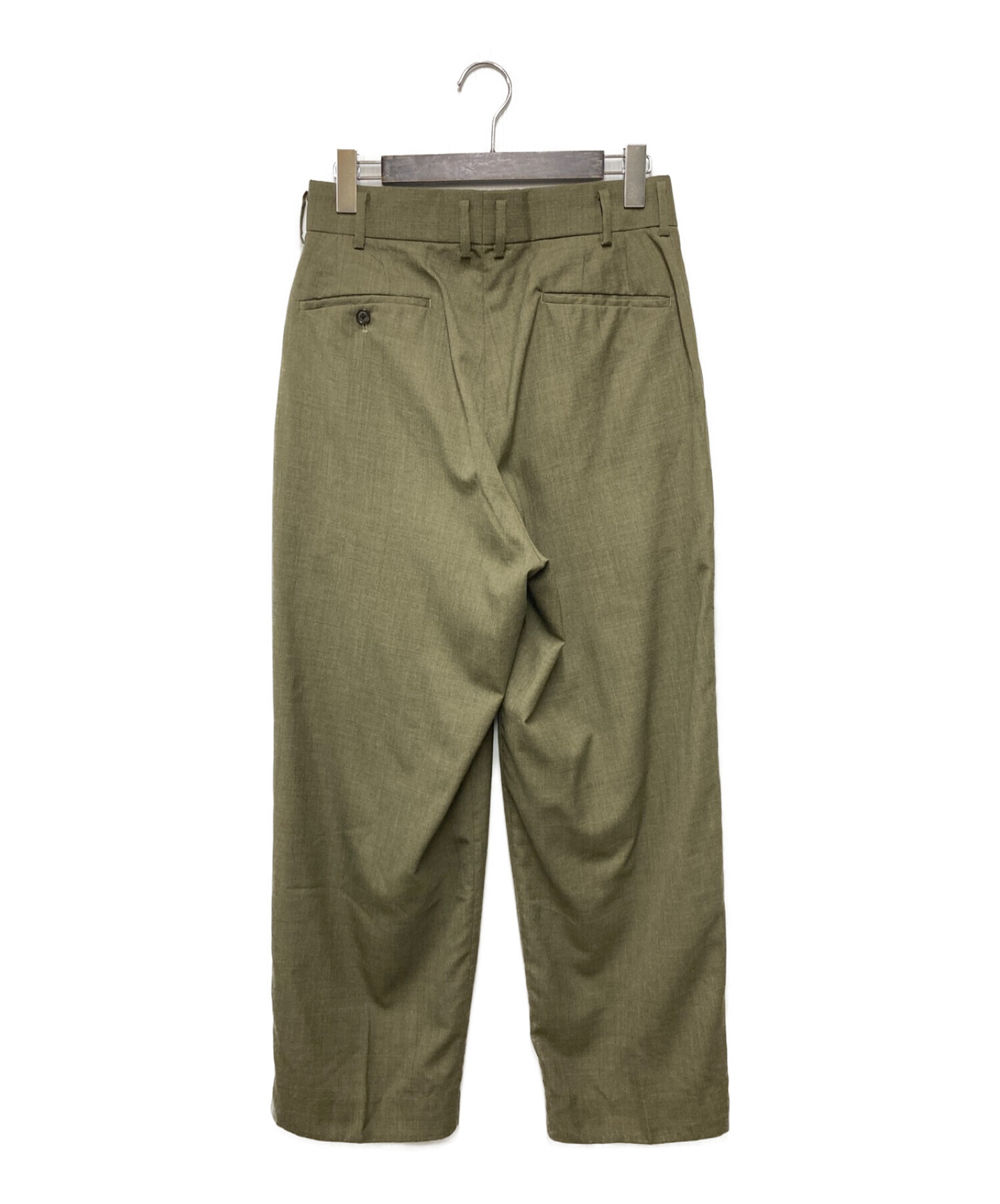 MARKAWARE (マーカウェア) ダブルプリーツドトラウザーズ　 DOUBLE PLEATED TROUSERS カーキ サイズ:1