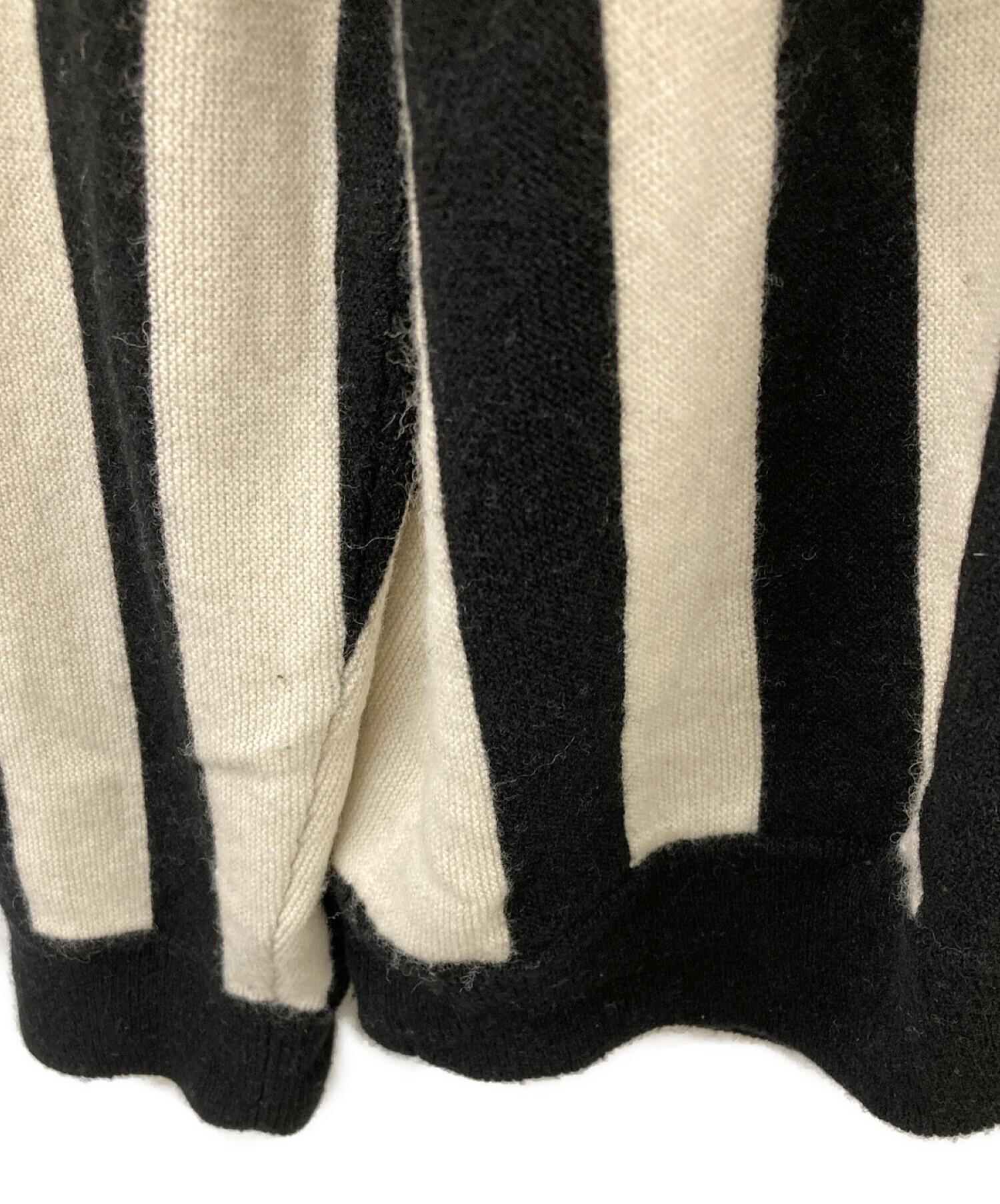 Supreme×LACOSTE (シュプリーム×ラコステ) 19AW Stripe Cardigan コラボストライプカーディガン  アイボリー×ブラック サイズ:Ｌ