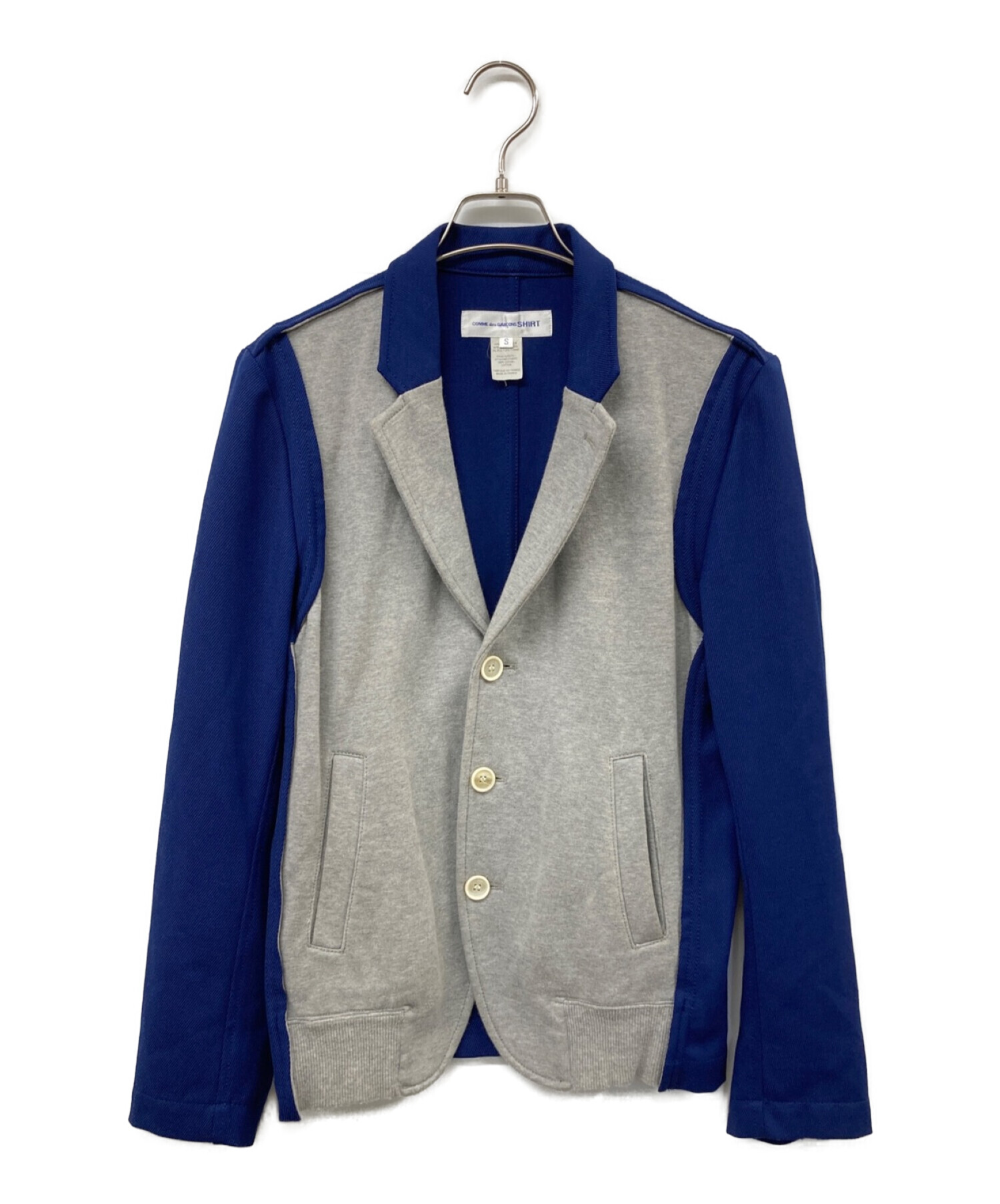 COMME des GARCONS SHIRT (コムデギャルソンシャツ) 切替ジャケット ブルー×グレー サイズ:Ｓ