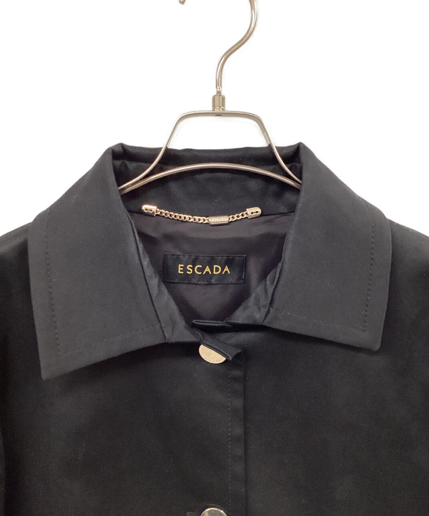 中古・古着通販】ESCADA (エスカーダ) ステンカラーコート ブラック ...