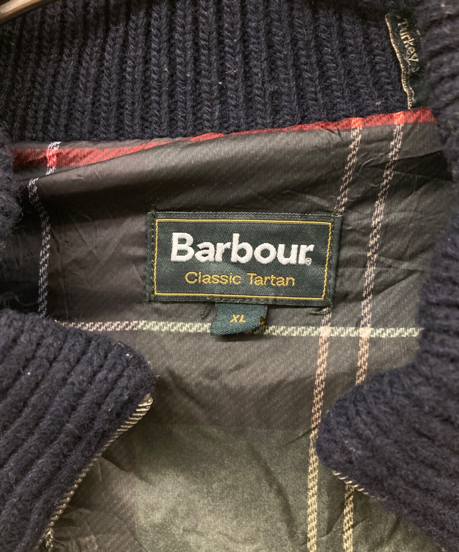 Barbour (バブアー) ジップアップニットジャケット ネイビー サイズ:XL