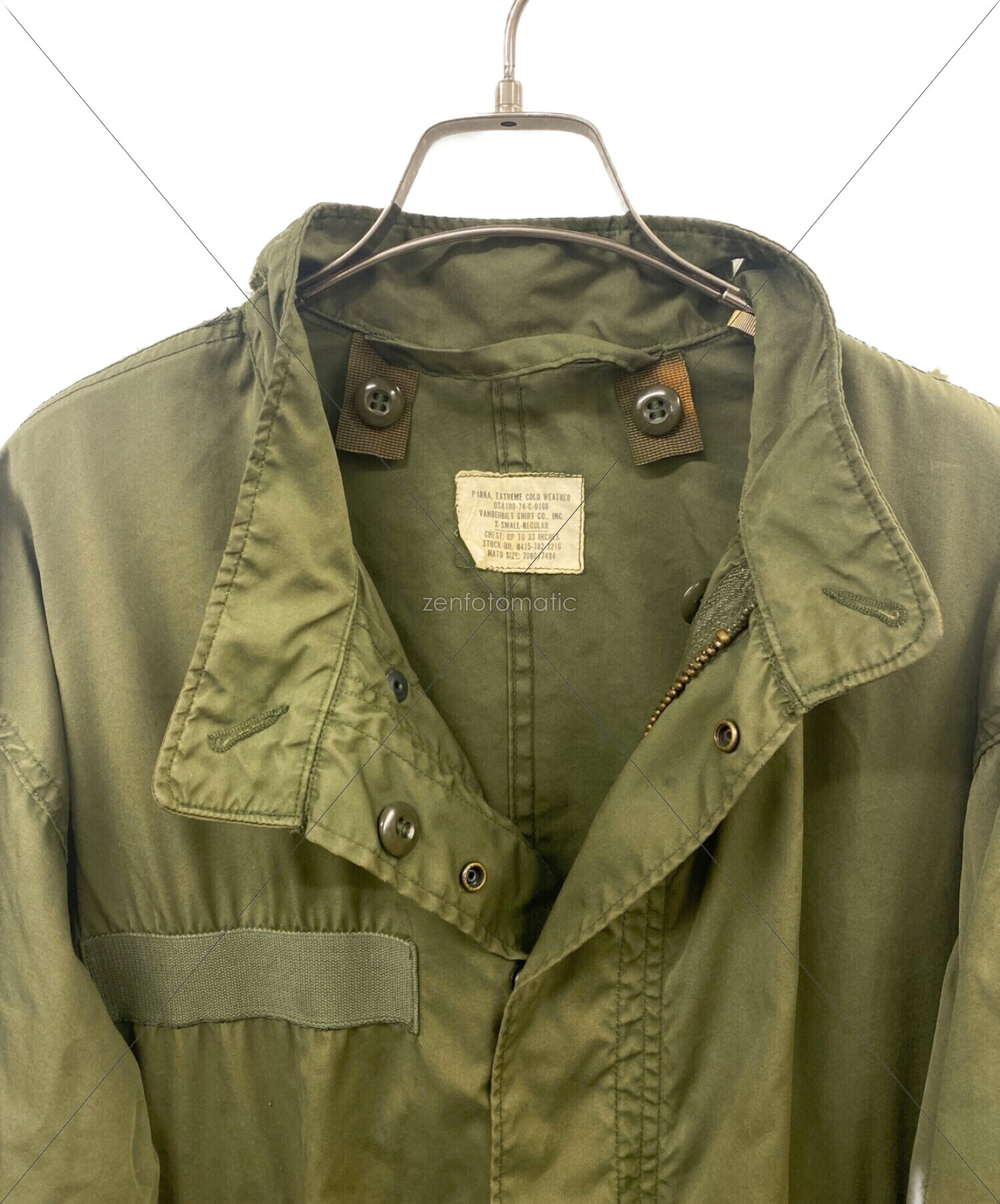 VINTAGE MILITARY (ヴィンテージ ミリタリー) 70's M-65フィッシュテールパーカー PARKA EXTREME COLD  WEATHER カーキ サイズ:X-SMALL REGULAR