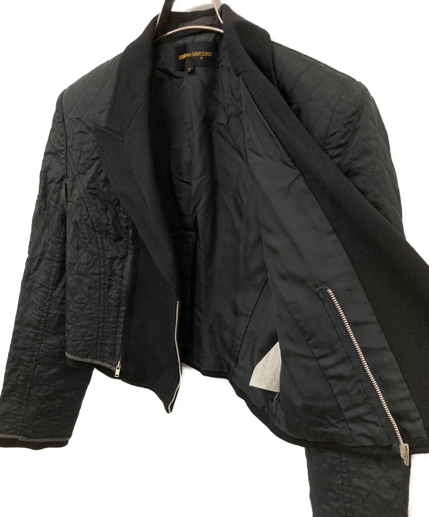 COMME des GARCONS (コムデギャルソン) 89AWアーカイブ ドッキングデザインジャケット ブラック サイズ:Ｓ