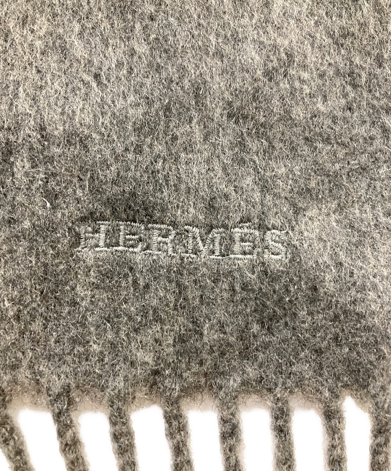 中古・古着通販】HERMES (エルメス) カシミヤマフラー グレー