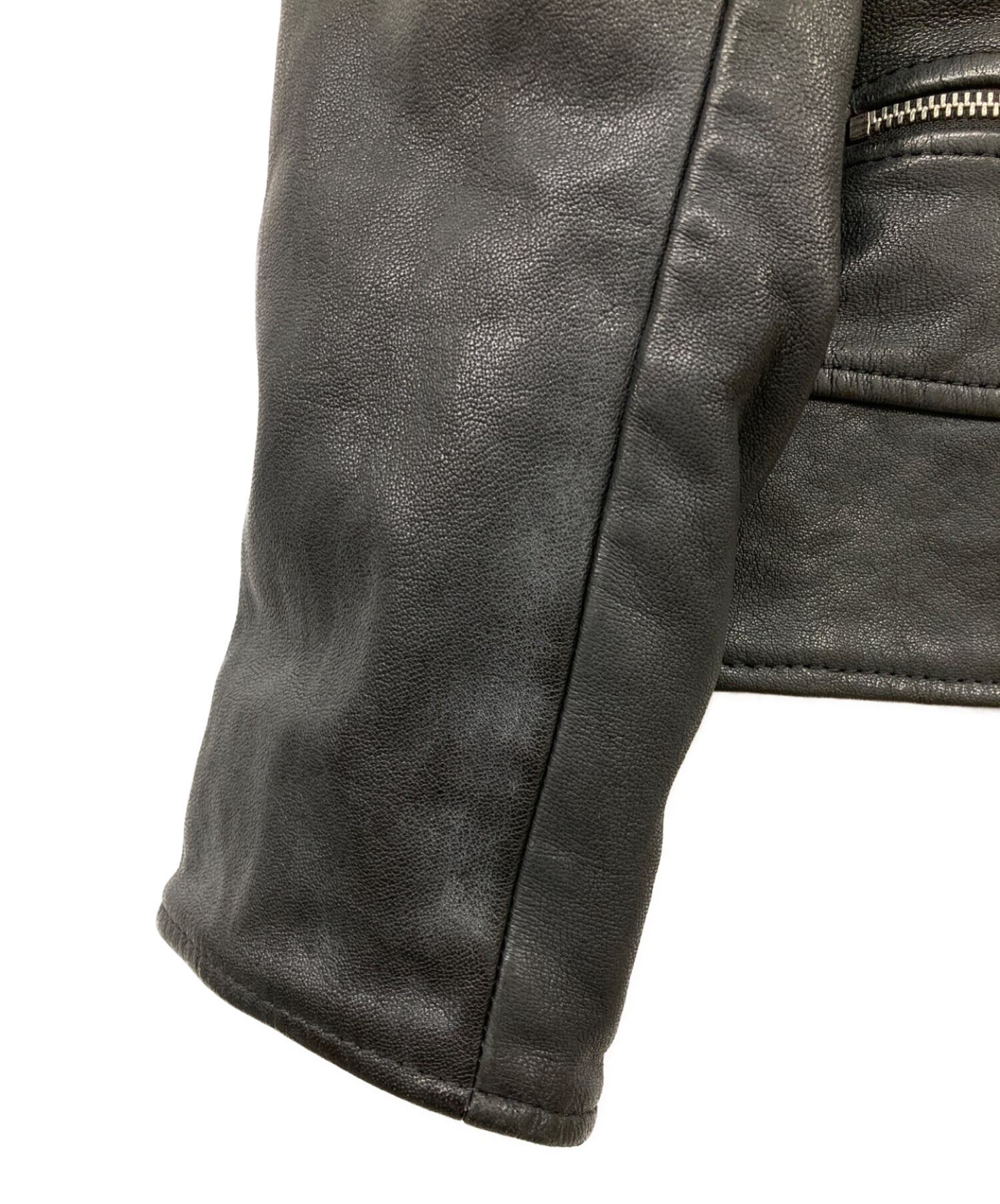 DIESEL (ディーゼル) シープレザーライダースジャケット ブラック サイズ:M