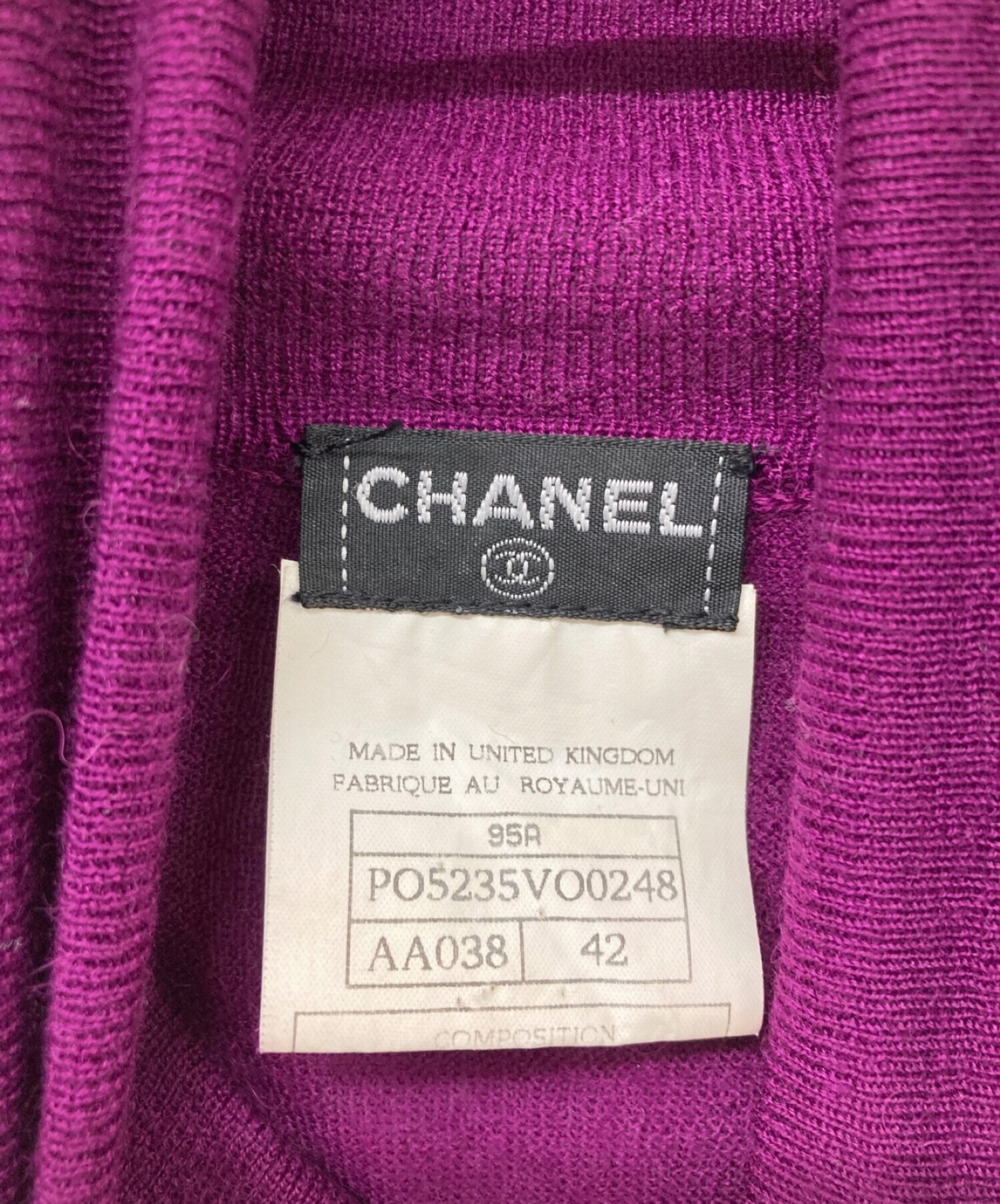 中古・古着通販】CHANEL (シャネル) カシミアシルクタートルネック 