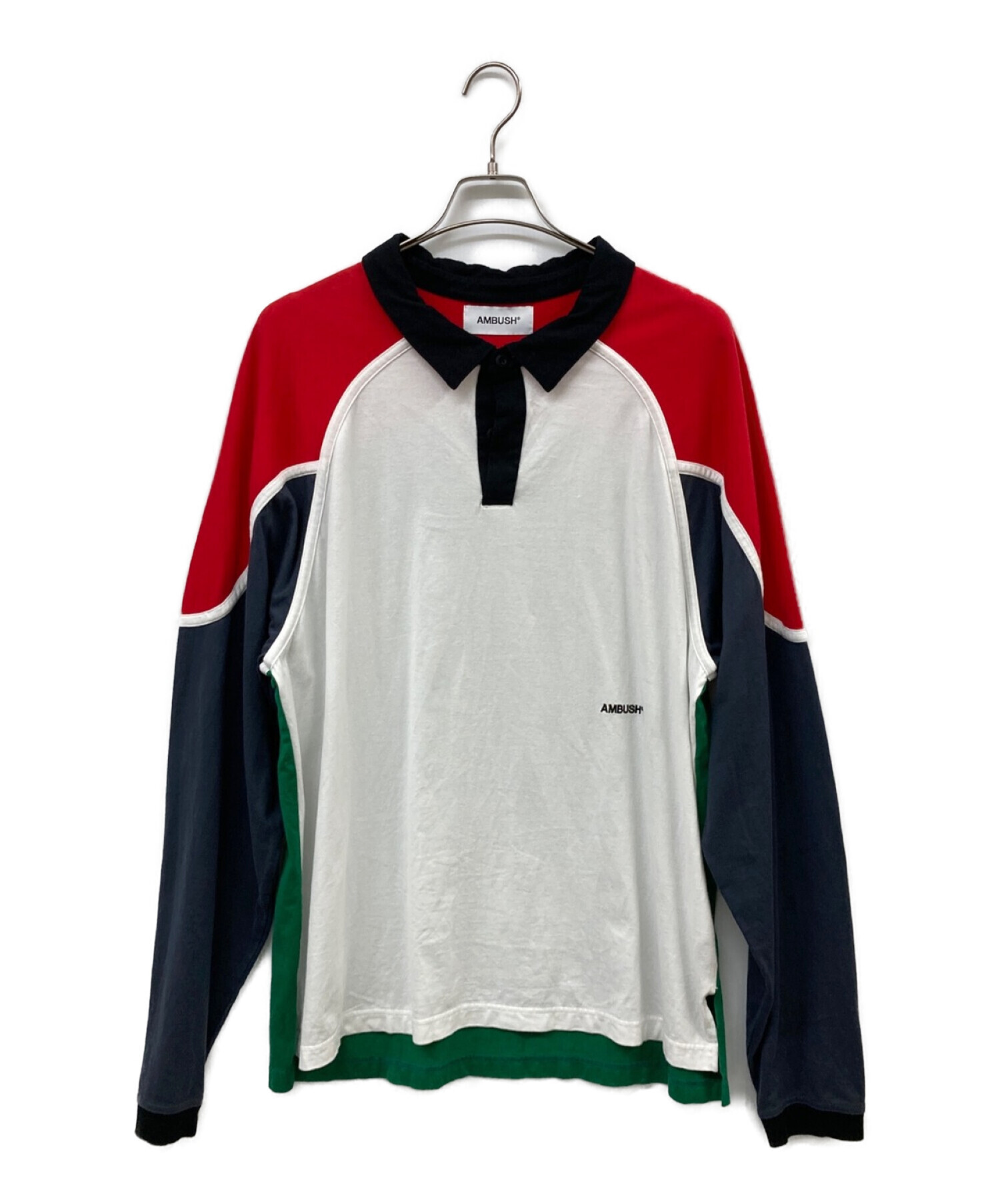 AMBUSH (アンブッシュ) RUGBY SHIRT　ラガーシャツ ホワイト×ネイビー サイズ:2