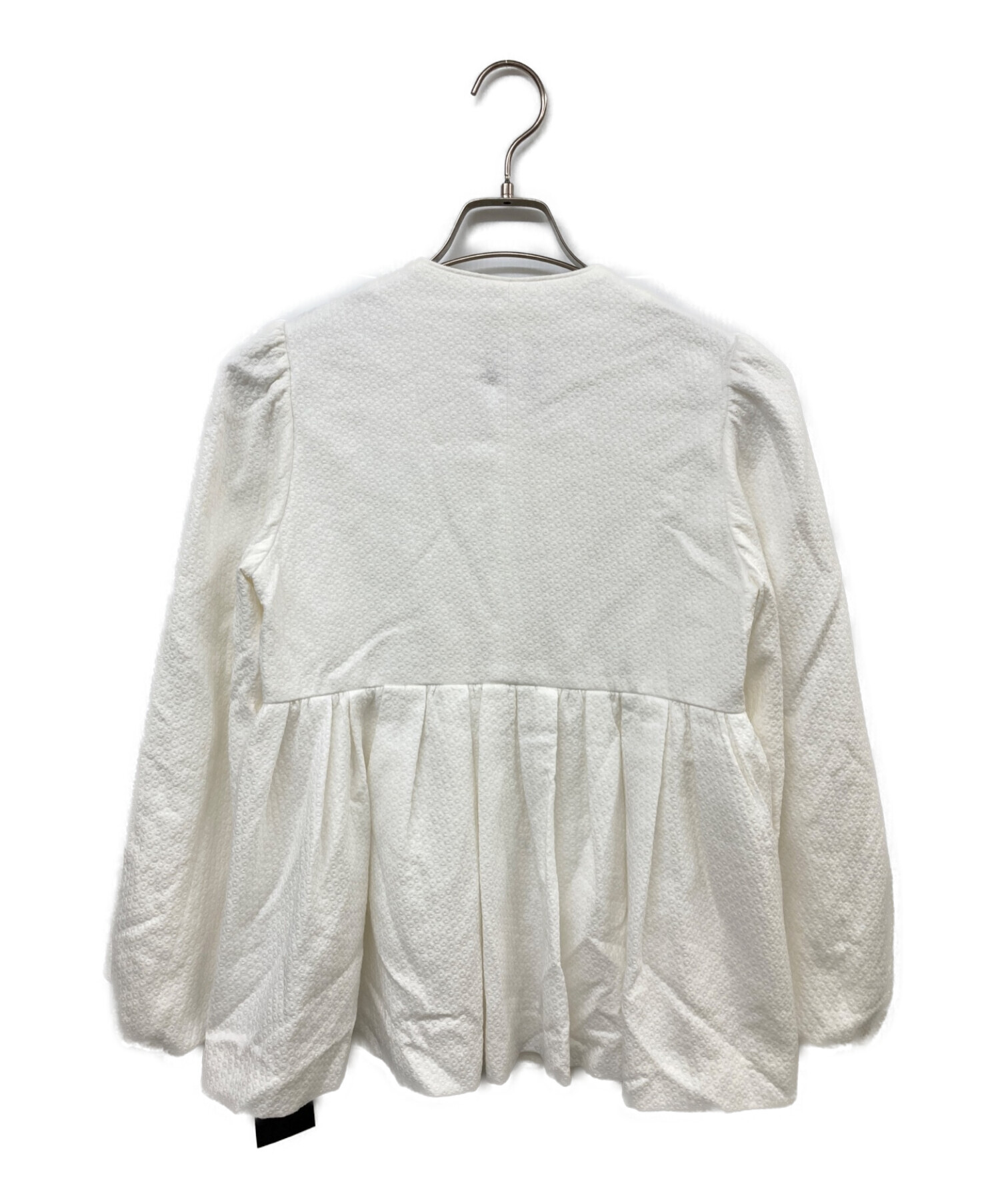 TOMORROW LAND collection (トゥモローランドコレクション) 23SS ポワンピケ ペプラムジャケット ホワイト サイズ:36  未使用品