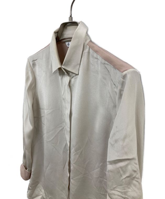 LORO PIANA (ロロピアーナ) バイカラーシルクシャツ ベージュ サイズ:38