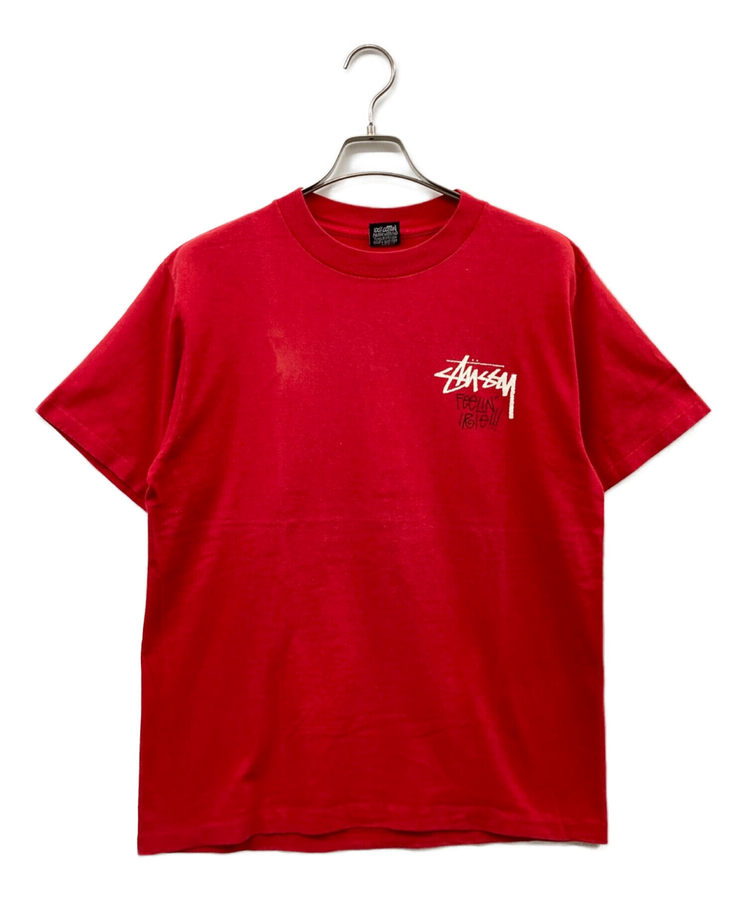 stussy (ステューシー) [古着]80's ヴィンテージラスタカラープリントTシャツ レッド サイズ:L