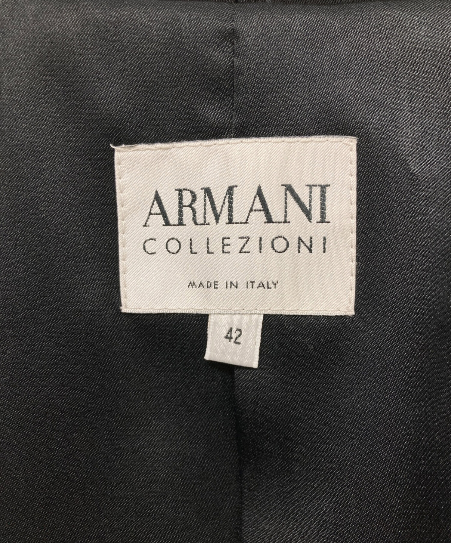 ARMANI COLLEZIONI (アルマーニ コレツィオーニ) 格子柄2Bジャケット ブラック サイズ:42