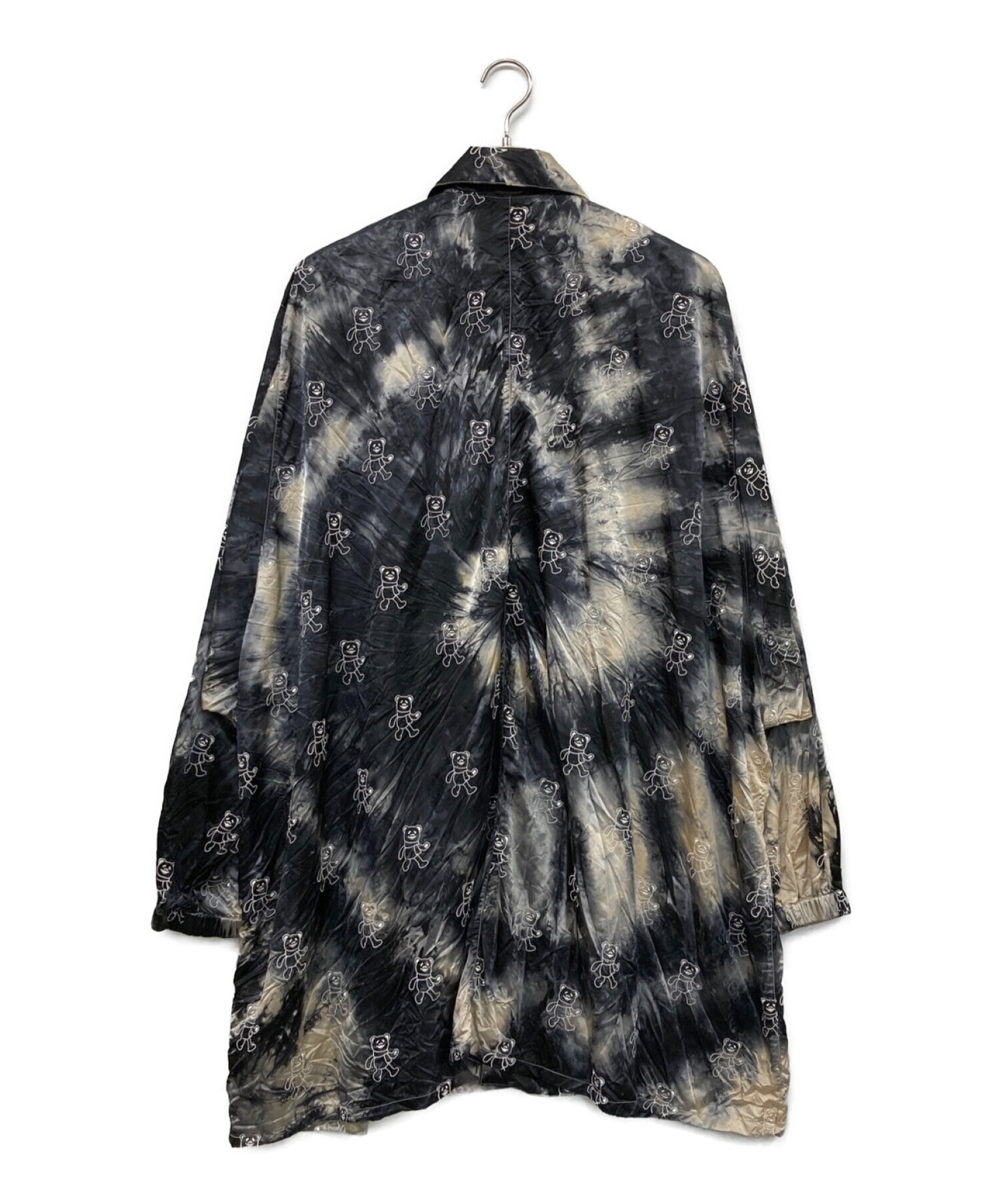 doublet (ダブレット) BEAR EMBROIDERY TIE-DYEING SHIRT　ベアーエンブロイダーリタイダイシャツコート ブラック  サイズ:L