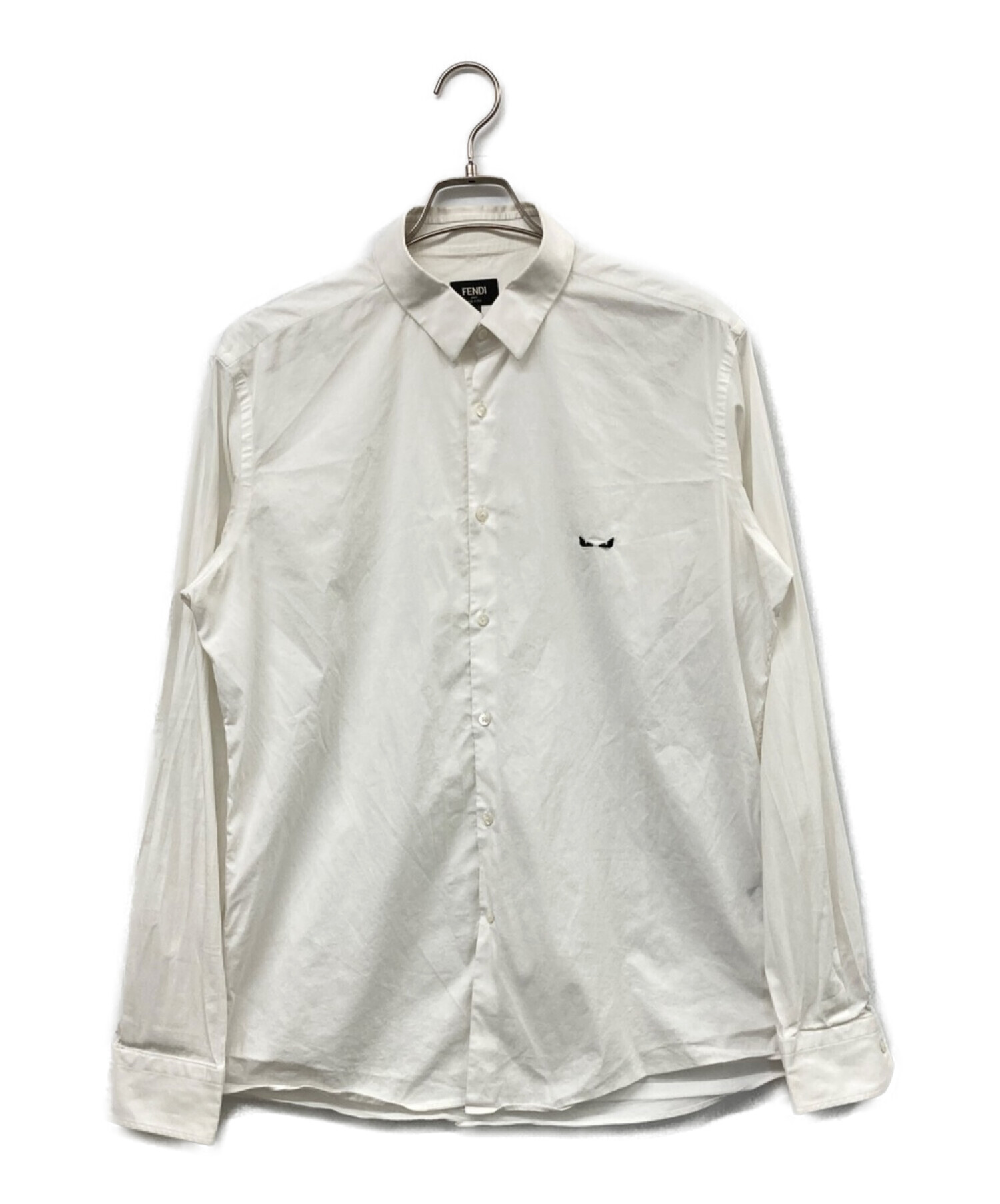 FENDI (フェンディ) モンスターロゴL/Sシャツ ホワイト サイズ:42
