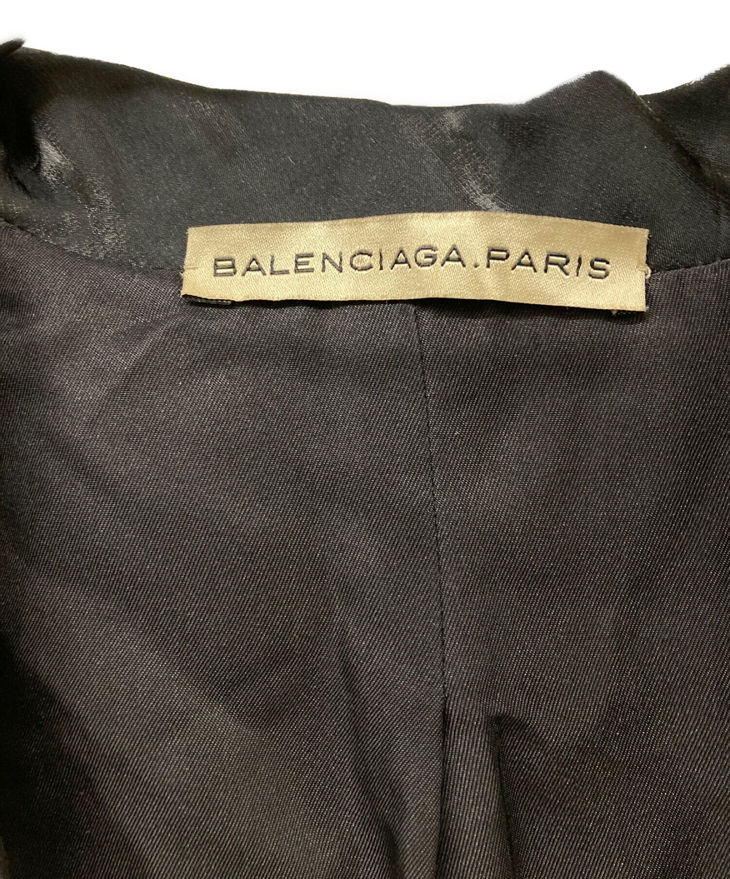 BALENCIAGA (バレンシアガ) ピークドラペルチェスターコート ブラック サイズ:36