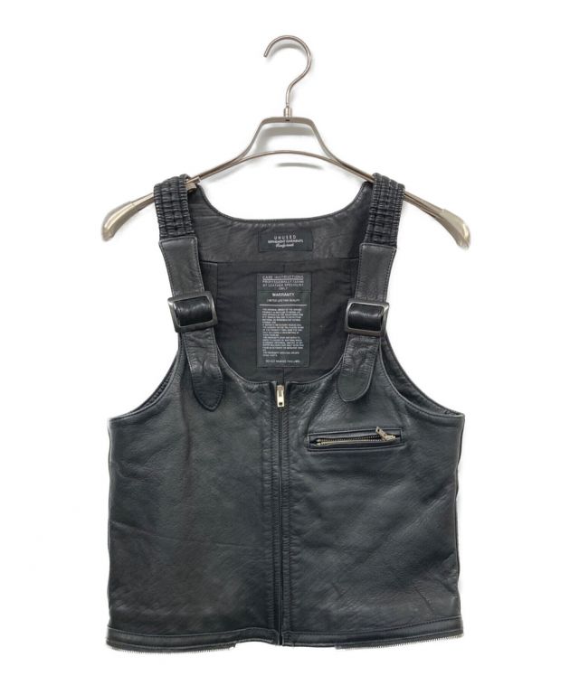 中古・古着通販】UNUSED (アンユーズド) 19AW STRAP VEST レザーベスト ブラック サイズ:2｜ブランド・古着通販  トレファク公式【TREFAC FASHION】スマホサイト