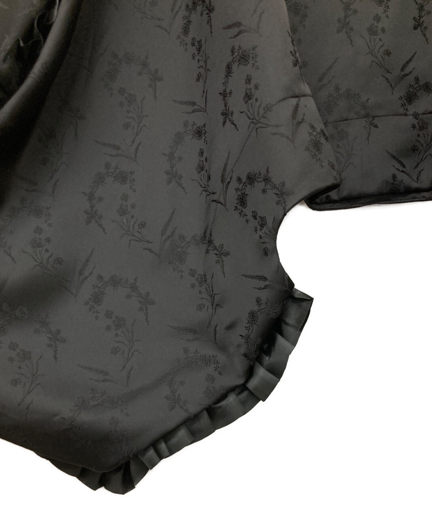 COMME des GARCONS (コムデギャルソン) 刺繍デザインサイドフリルスカート ブラック サイズ:SS