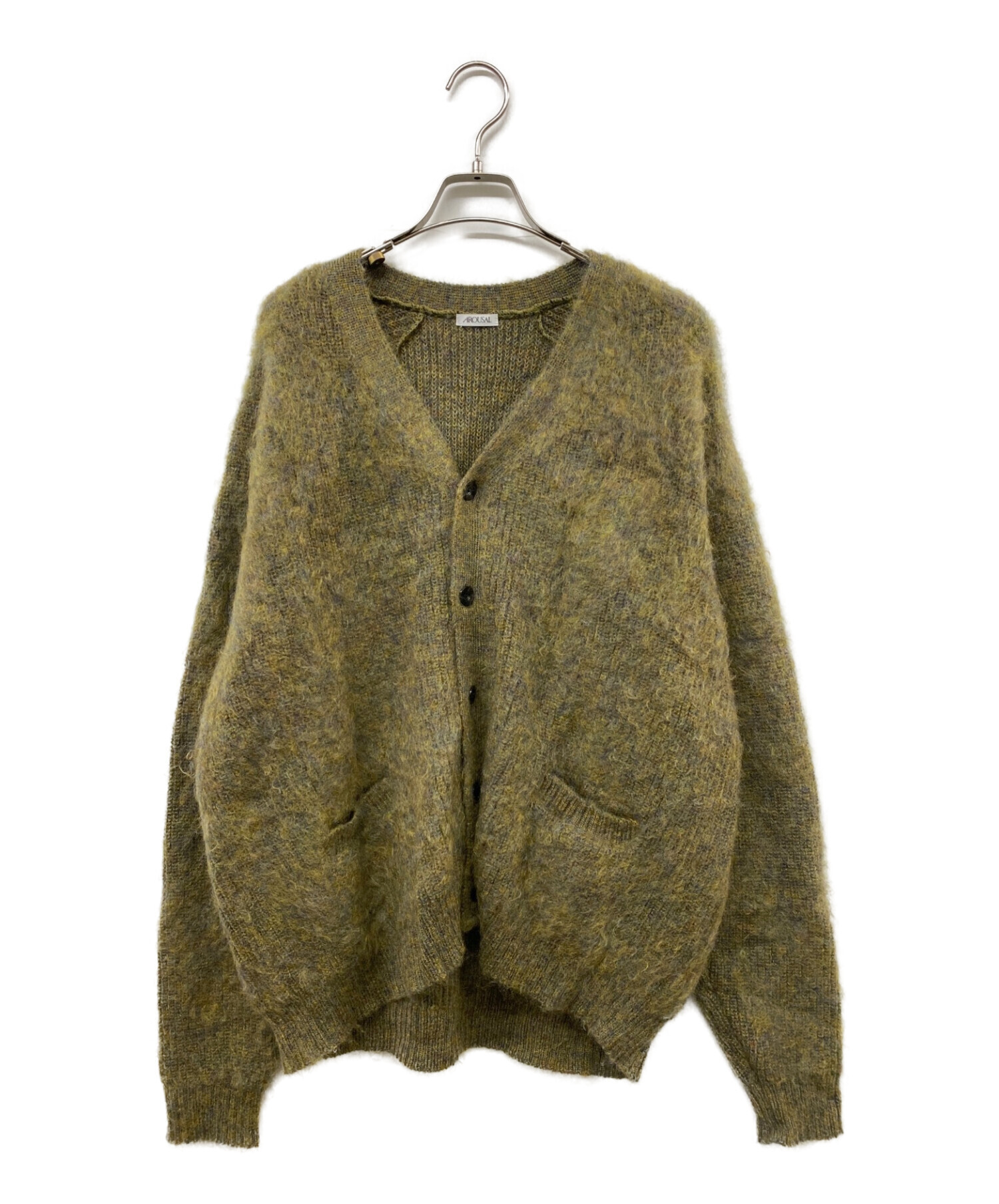 AROUSAL (アローサル) 22AW Melange Cardigan - Olive モヘアカーディガン カーキ サイズ:Ｌ