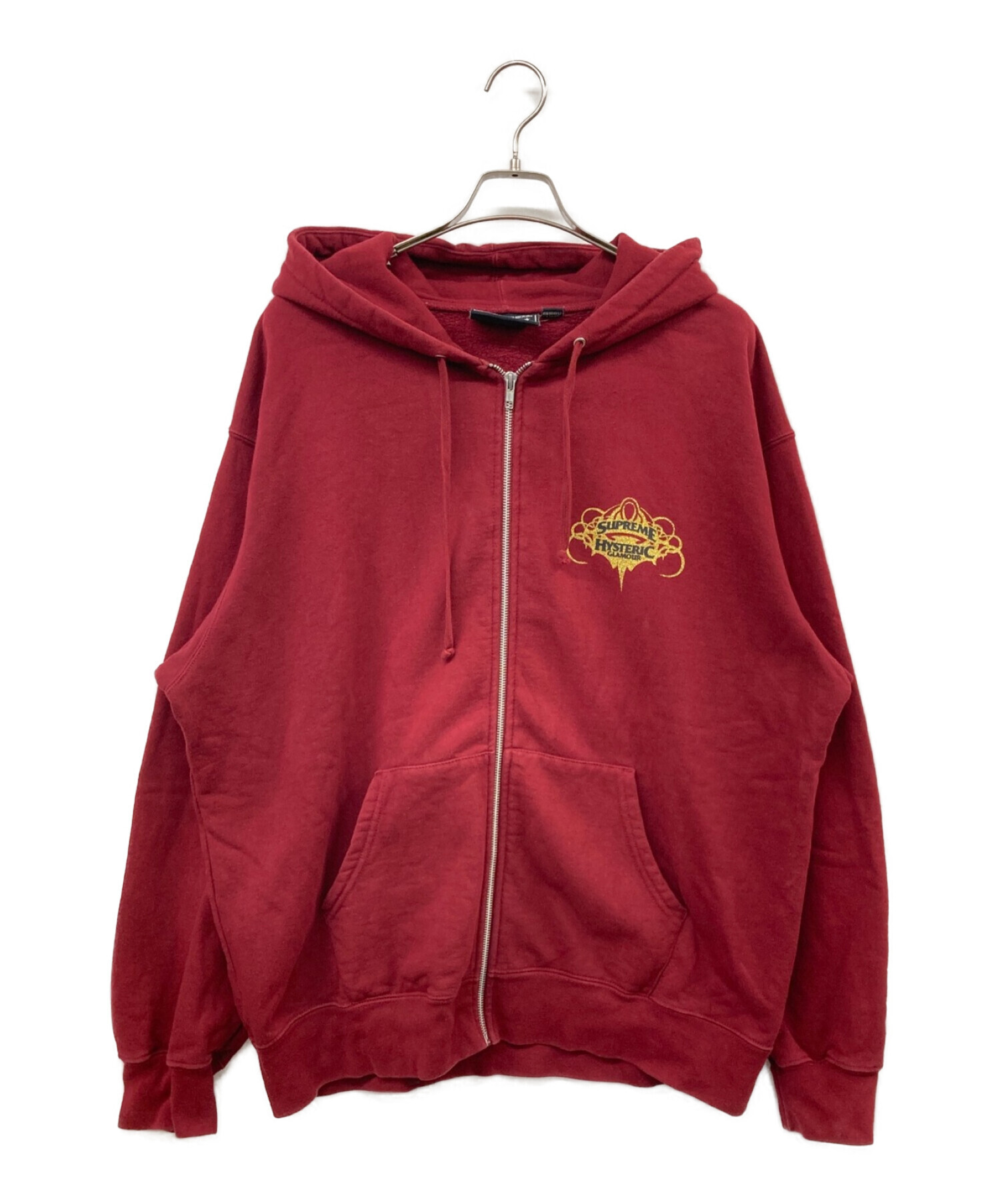 Hysteric Glamour (ヒステリックグラマー) SUPREME (シュプリーム) ZIP UP HOODED SWEAT レッド  サイズ:XL