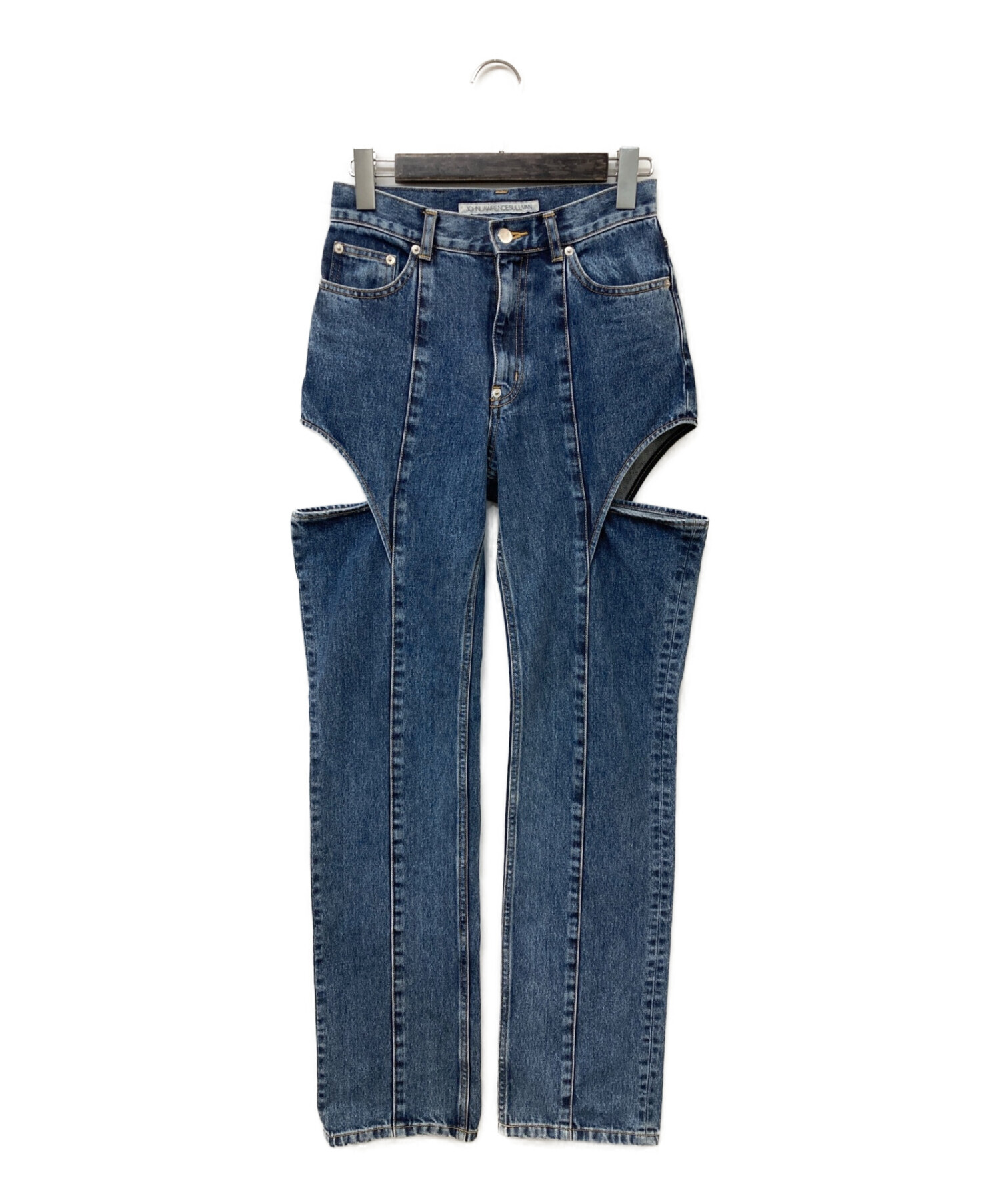 JOHN LAWRENCE SULLIVAN (ジョンローレンスサリバン) WASHED DENIM HOLLOWED OUT PANTS ブルー  サイズ:Ｓ