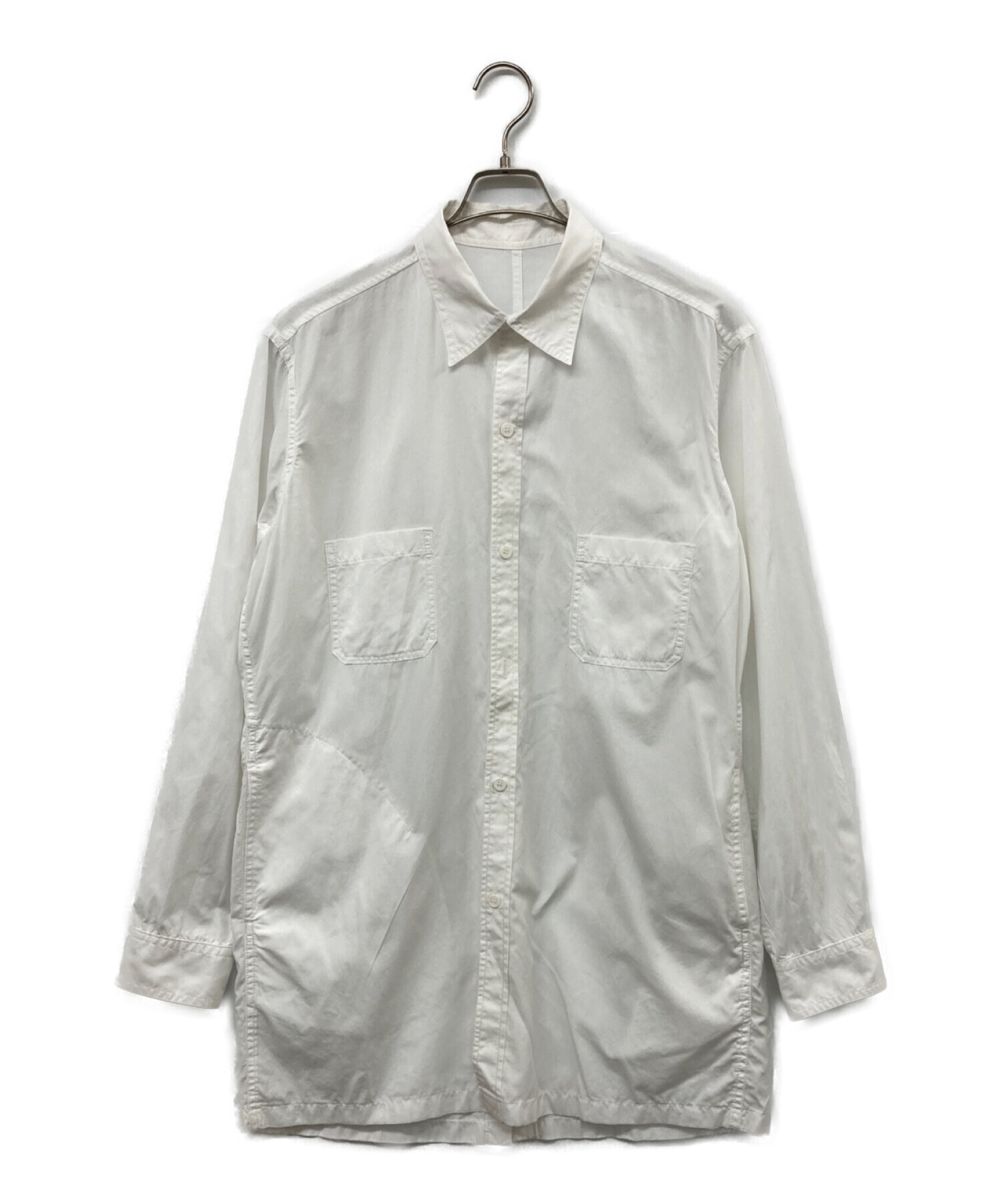 Yohji Yamamoto pour homme (ヨウジヤマモト プールオム) M-後アキ環縫いシャツ ホワイト サイズ:4