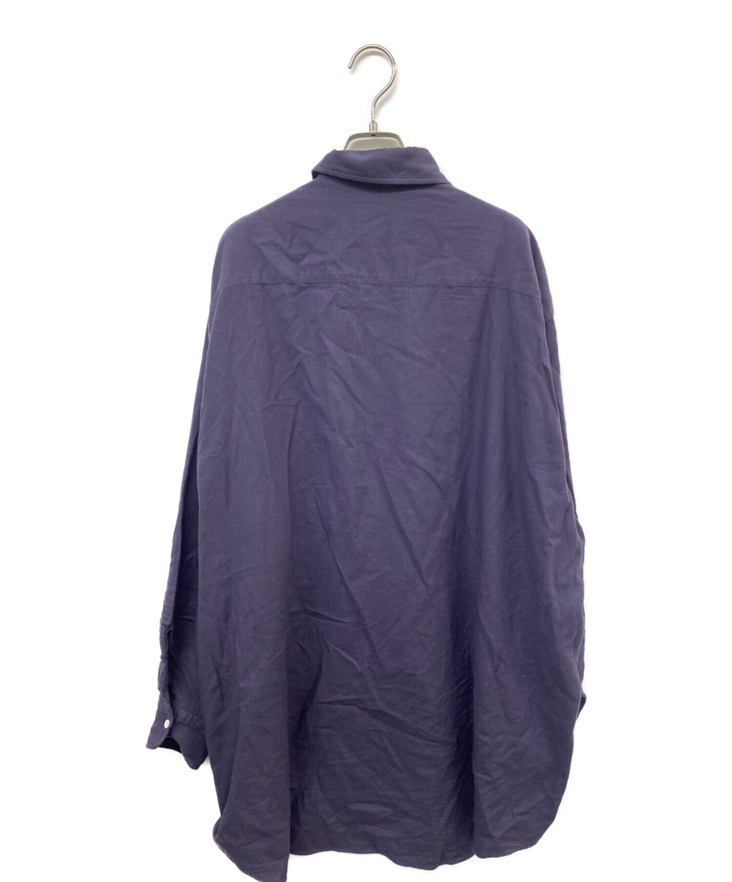 HERILL (ヘリル) オーバーサイズコットンカシミヤワークシャツ パープル サイズ:2