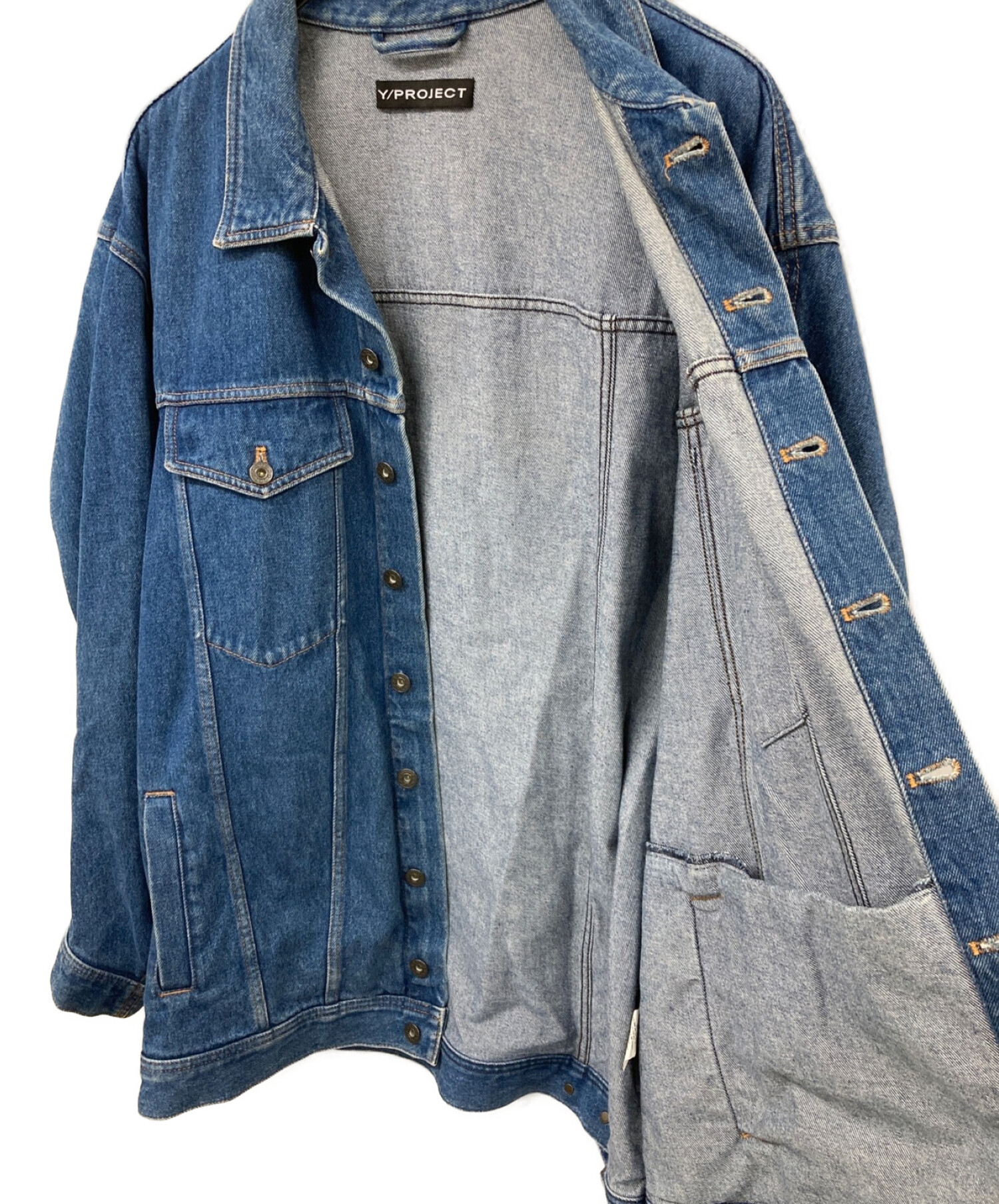 Y. PROJECT (ワイプロジェクト) オーバーサイズデザインデニムジャケット ブルー サイズ:XS