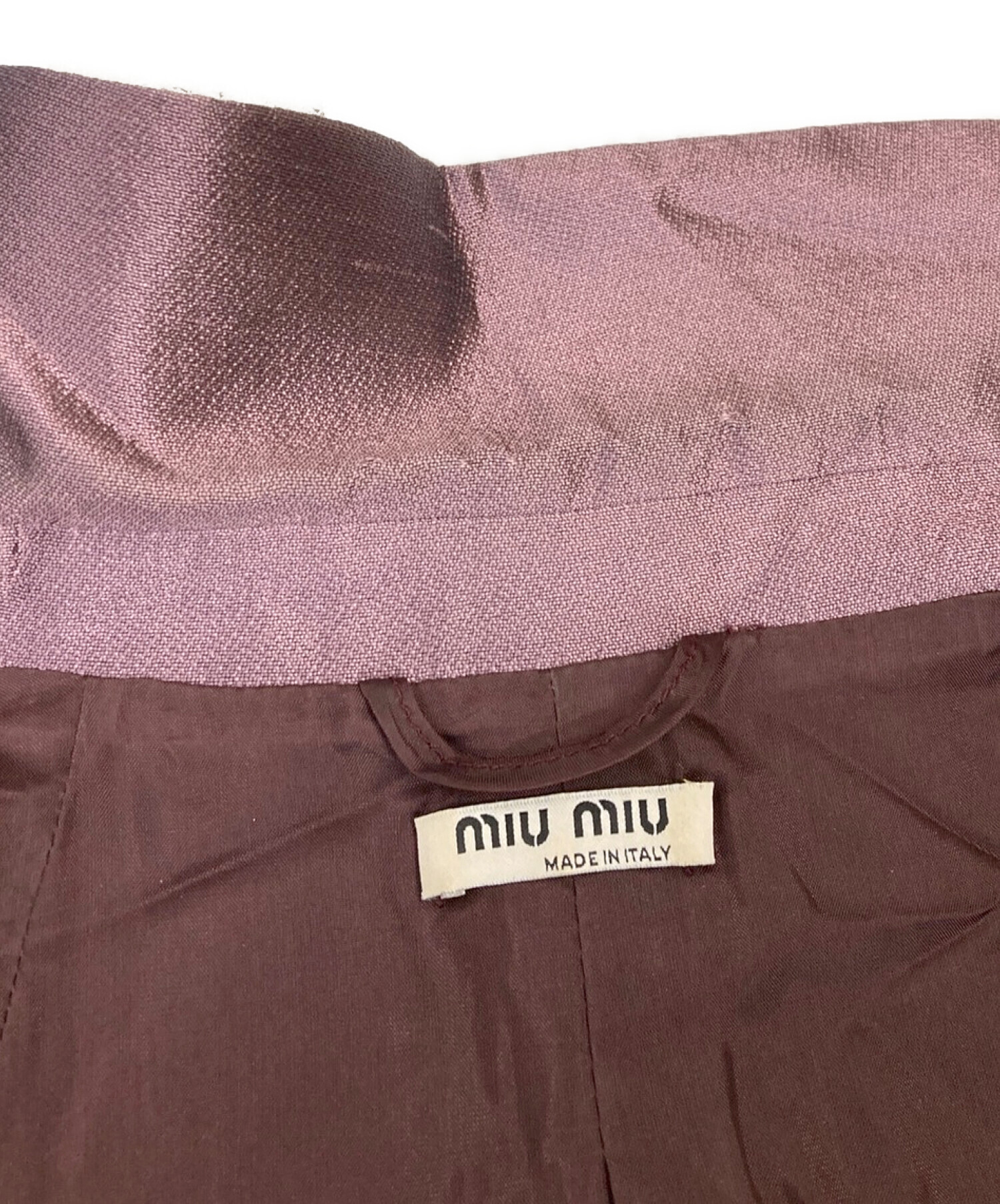 MIU MIU (ミュウミュウ) 装飾シルクサテンコート パープル サイズ:42