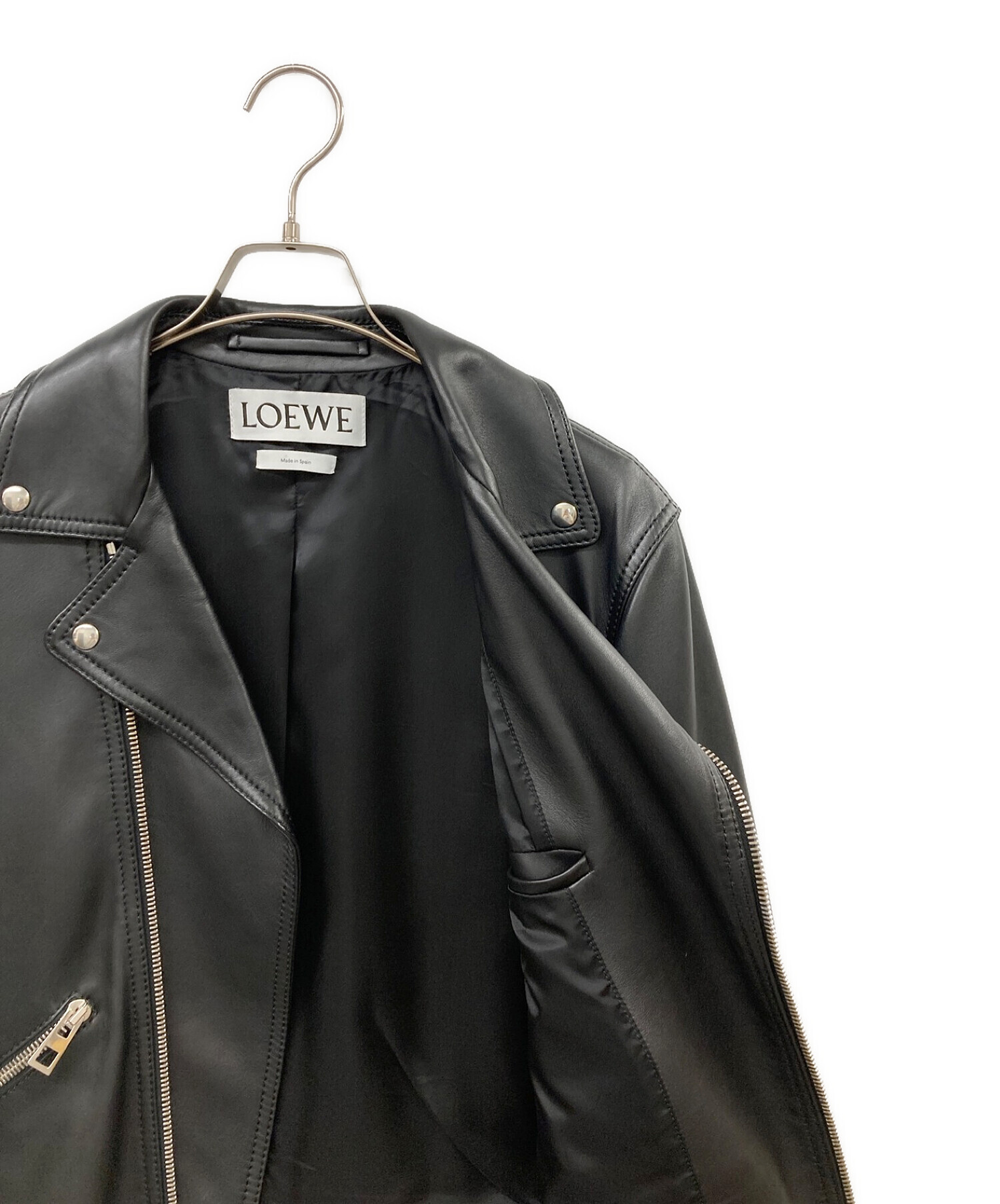 LOEWE (ロエベ) 17SS ライダースジャケット ブラック サイズ:46